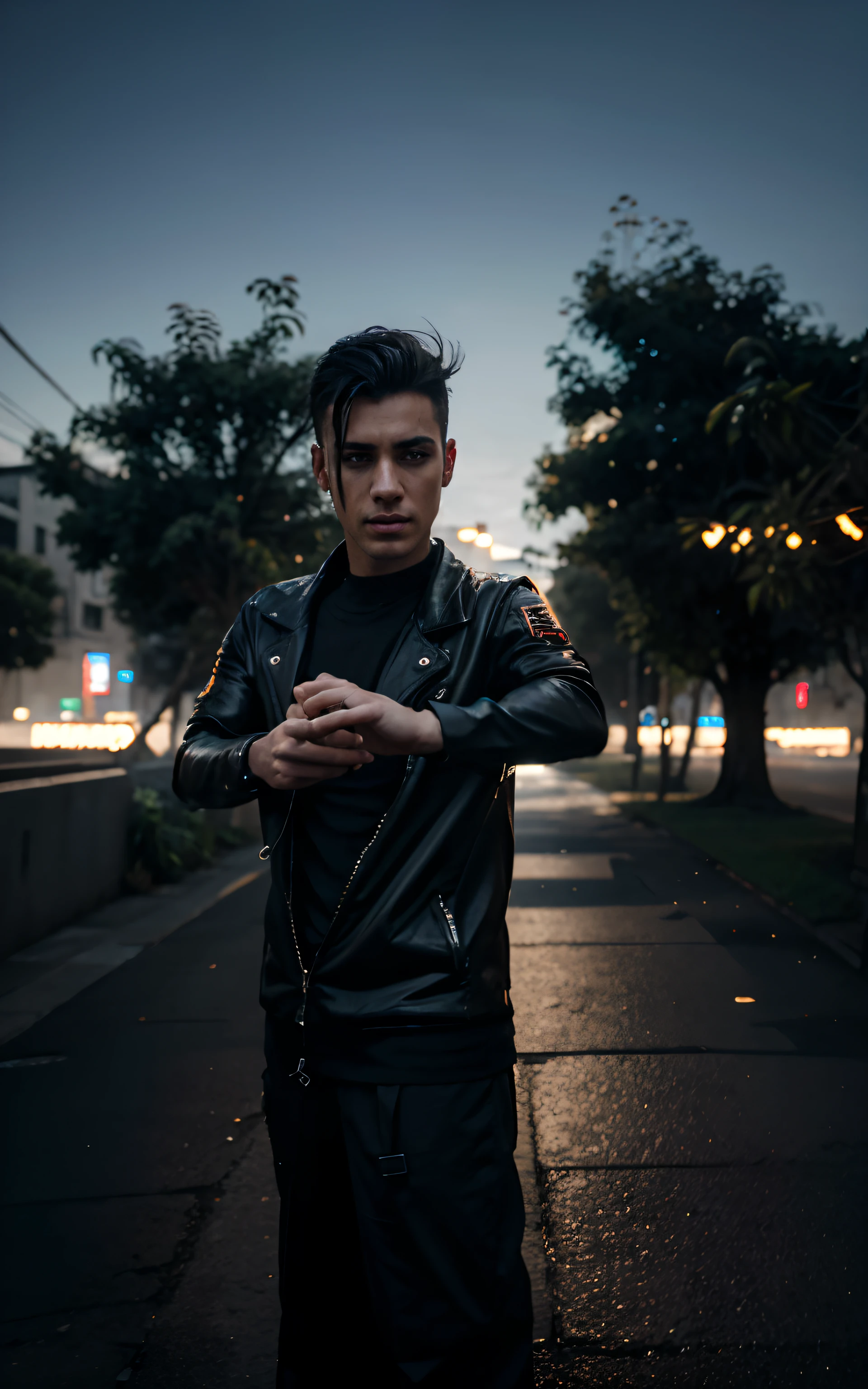 Change Background cyberpunk handsome boy, realistic face, 8k ultra realistic