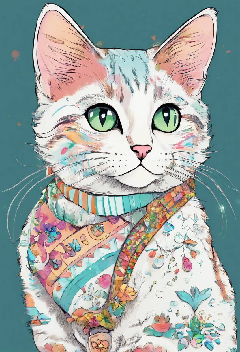 Dibujo en blanco y negro, A domestic cat