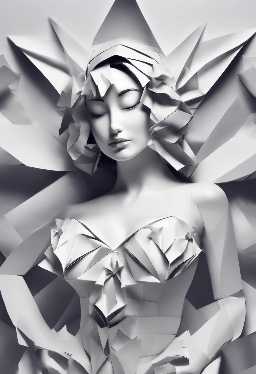 a close-up of a white dress on a mannequin against a black background, face with makeup::1 eyes ((symmetrical)), eyes ((well contoured::1)), nose ((symmetrical)), (( ultra-perfect facial contours ::1)) close-up On face :: 3D sculpture carved from marble, luxurious long flowing dress, rippling ocean waves ::1, Ryan Meinerding, cake sculpture, full body ::1, body in 3D wireframe, character covered by liquid, mass sculpture, swirl, intensely beautiful image, trends in art, (wonderful designer) telephoto