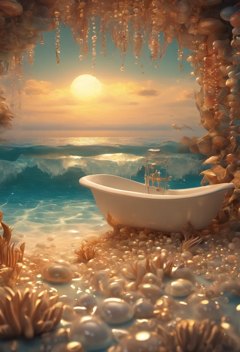 profundezas do oceano, Surrounded by shimmering pearls, In your underwater kingdom, Your heart filled with hope and your radiance is the light that guides your path."