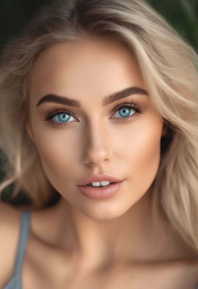 woman with matching tank top and panties, fille sexy aux yeux bleus, Portrait Sophie Mudd, Portrait de Corinna Kopf, cheveux blonds et grands yeux, selfie of a young woman, ohne Maquillage, maquillage naturel, Look directly into the camera, Visage avec Artgram, dezentes Maquillage, portrait de Eva Elfie