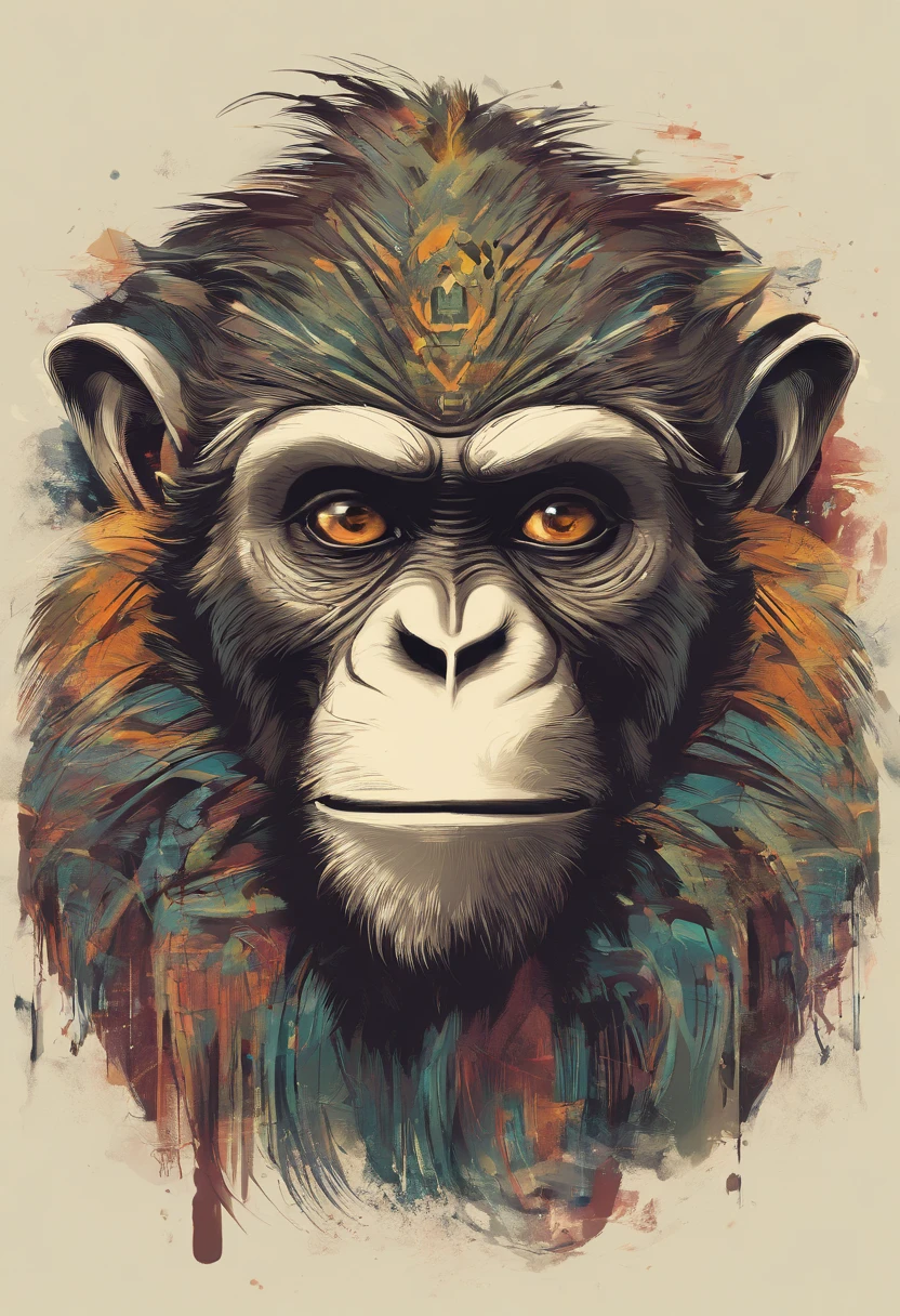 Macaco do logotipo dos desenhos animados segurando fones de ouvido sorrindo