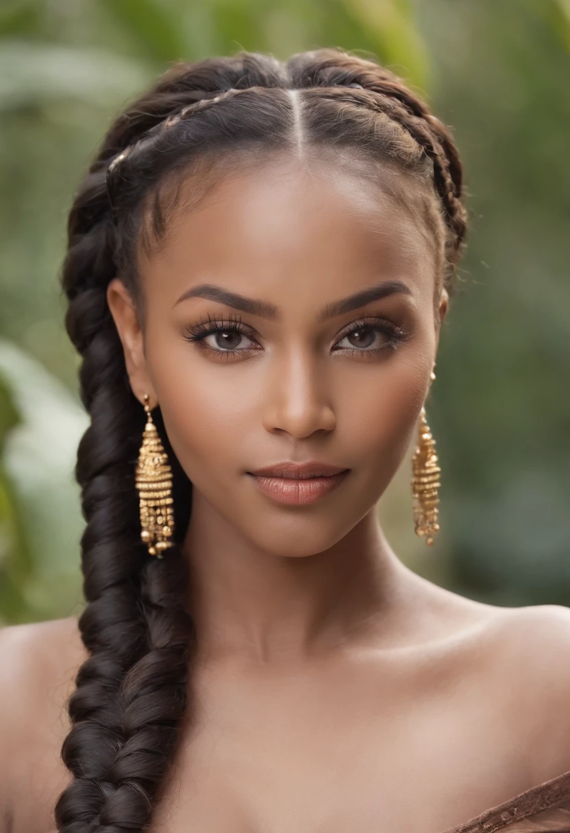 Beautiful Women、18year old 、braided hair、Pastel Camisole, topless, no clothes, nude, knee to top, pink pussy, Earrings, Beautiful and gorgeous necklace、(((Trendy hairstyles)))