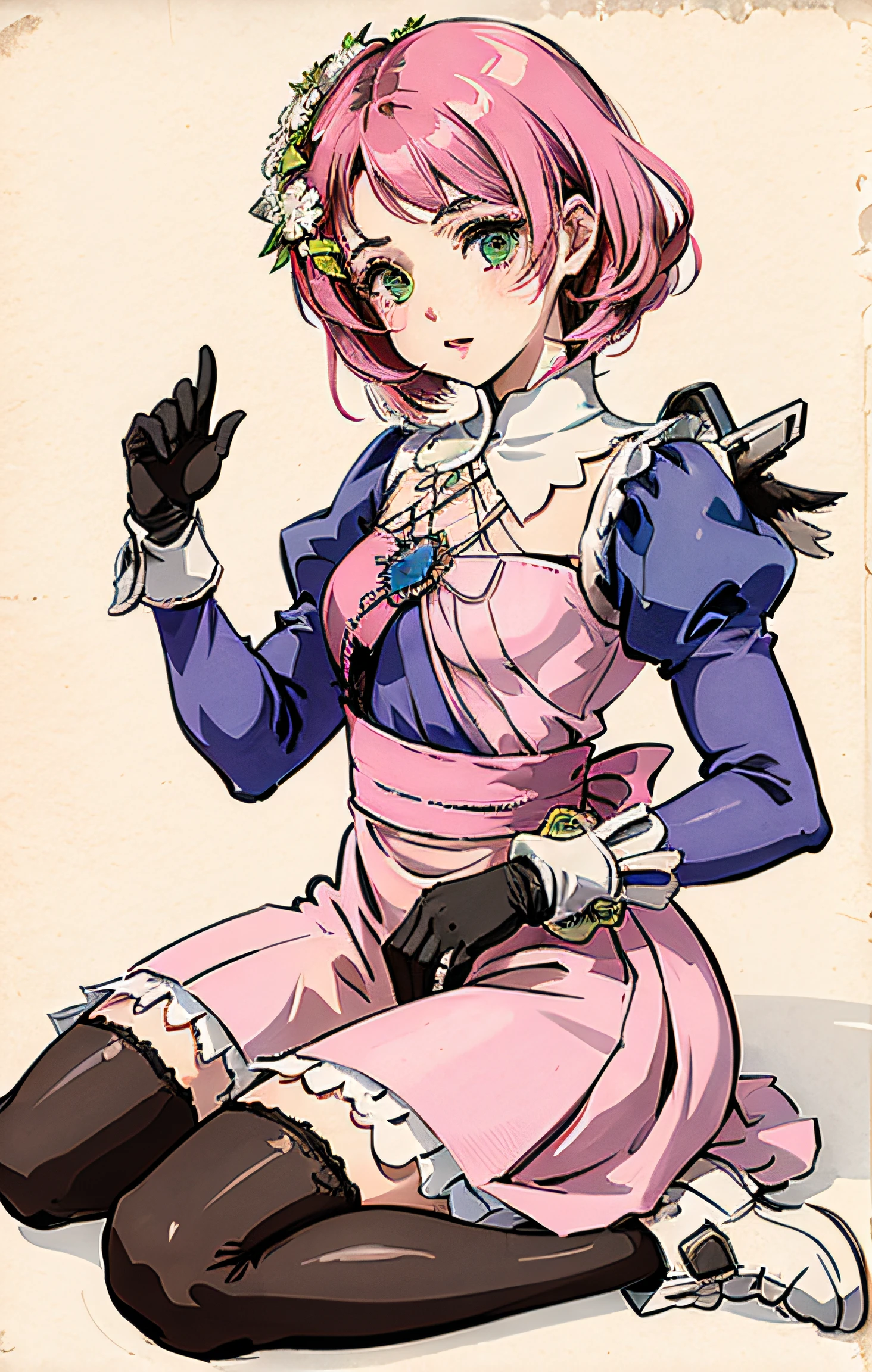 Alisa bosconovitch, melhor qualidade, contemporary, estilo plano, minimalismo, Green Eyes Flat Illustration, cabelo rosa, cabelo curto, cabelos multicoloridos, Camisa Preta, mechanical wings, Head Portrait Close-U, peito pontudo, decote, super decote, middlebreasts, Tekken,cabelo rosa pastel, 1girl, em quimono, hand-painted,Desenho de linha sem cor, colorida do yandere pastel, Tekken, Super cute pink hair girl with gothic makeup on the side, com roupa de empregada,figura esbelta,robusto,He sat on the floor,Vestido com roupas de empregada rosa e branco,cabelos muito curtos,com orelhas de gato,quadratic element,, kawaii cor-de-rosa na roupa da era de 1910, Alisa Bosconovich pink lips, no estilo da paleta de cores suave aurorapunk, an anime illustration of his face, gifs animados, hand drawn animation, charming sketches, suave e brilhante, romantismo nebuloso, Estilo Superflat, fundo branco - ar 1:1 - niji 5 - estilo expressivo --s 50 ,Pink kawaii girl in the era of 1920s clothesPink eagles, vestindo uma camisa branca brilhante, no estilo da paleta de cores suave aurorapunk, an anime illustration of his face, gifs animados, hand drawn animation, charming sketches, suave e brilhante, romantismo nebuloso, Estilo Superflat, fundo branco - ar 1:1 - niji 5 - estilo expressivo --s 50, Absurdo, alto, ultra detalhados, (1girl:1.3), quebrar , Crie uma imagem com uma bela caligrafia