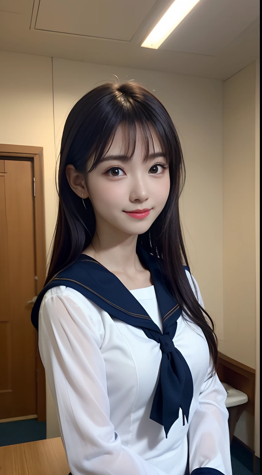 Same dark blue color as the collar and hair