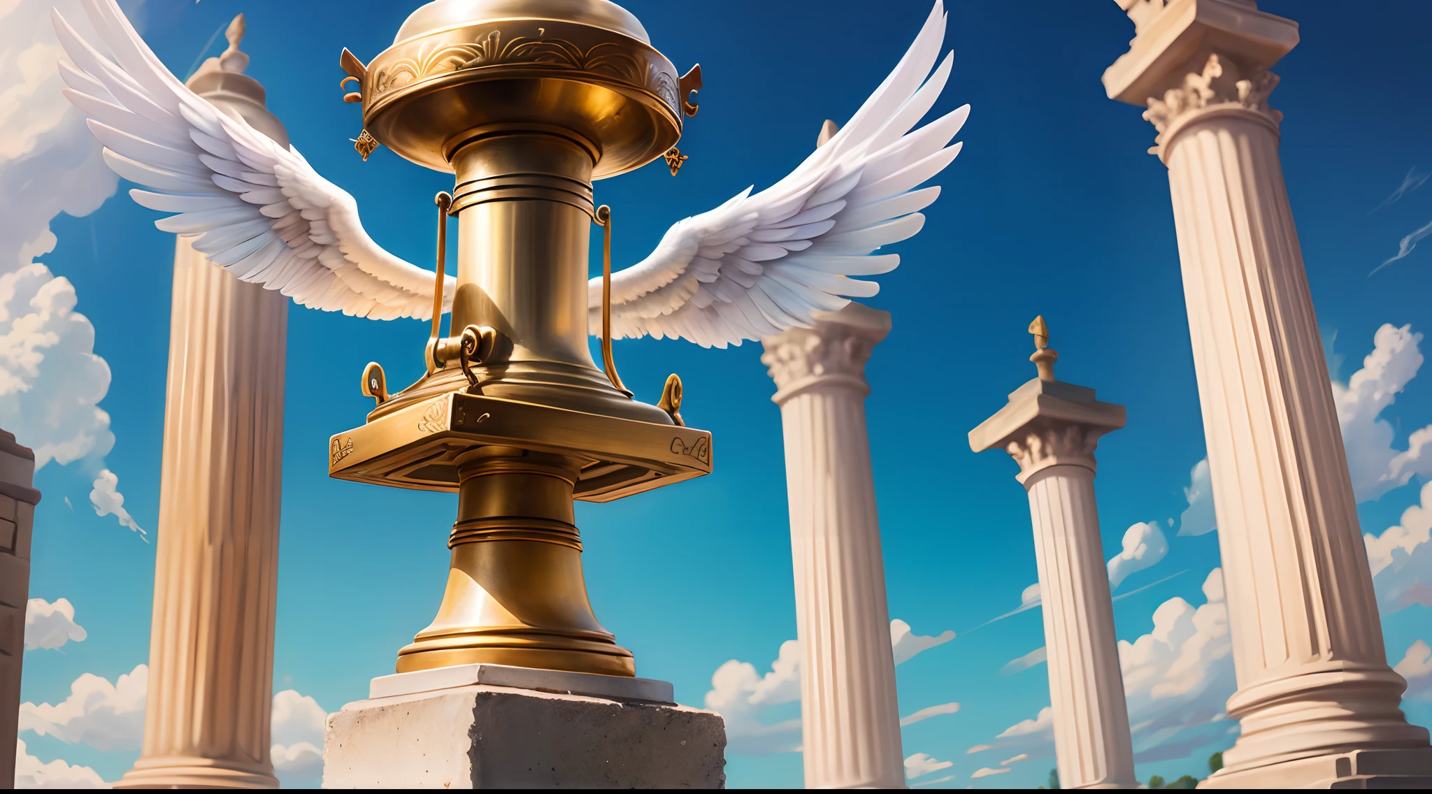 Bell with angel wings
