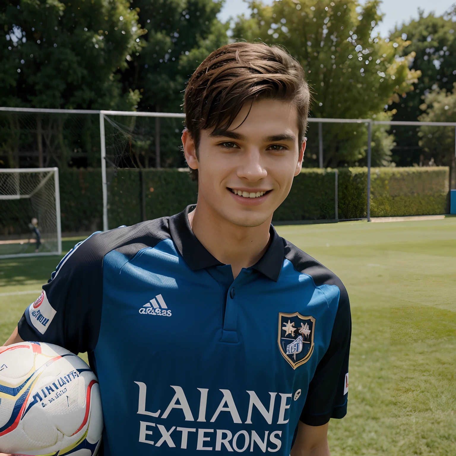 You described a -yeld bojoueur de football talentueux, portant le maillot de Los Angeles FC et arborant un joli sourire. Il est sur le terrain, dribblant habilement les adversaires, creating opportunities for his team and impressing spectators with his agility and passion for the game. Les supporters scandent son nom avec enthousiasme, reconnaissant son talent exceptionnel.