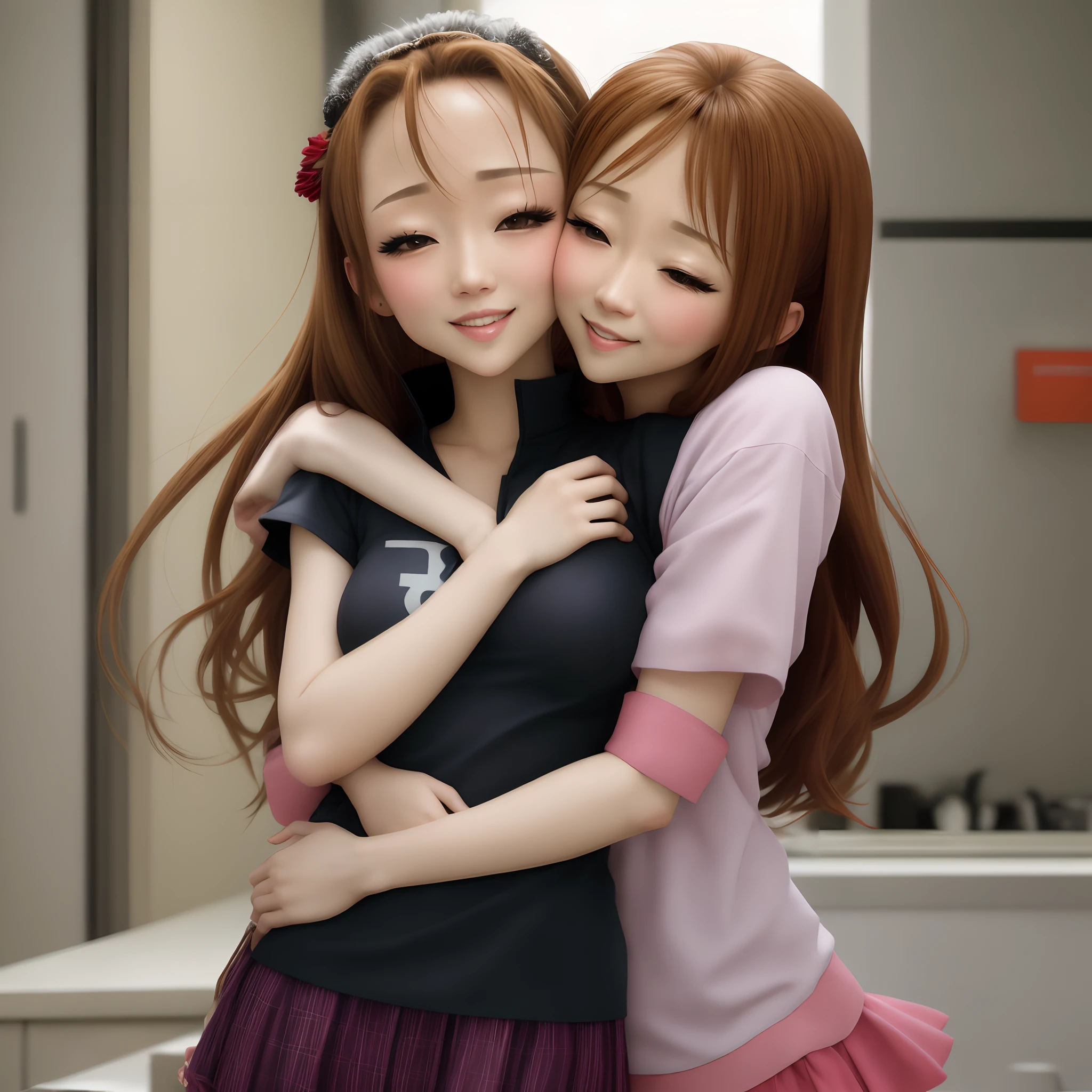 Koda Kumi hugging Namie Amuro
