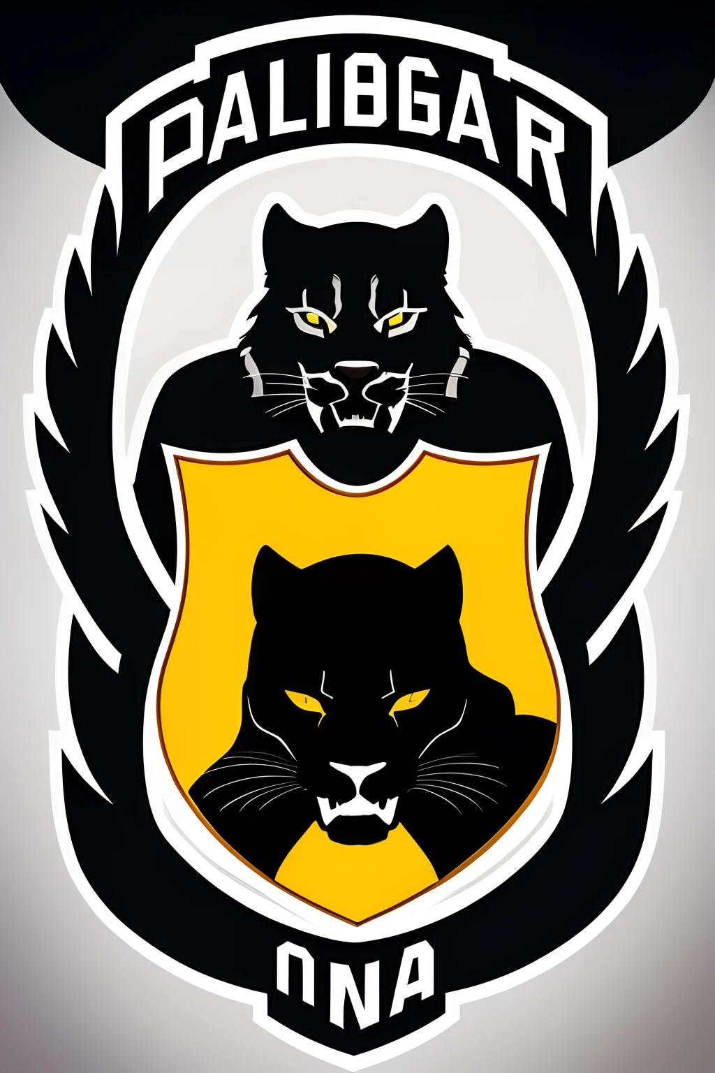 Football team logo with a black panther