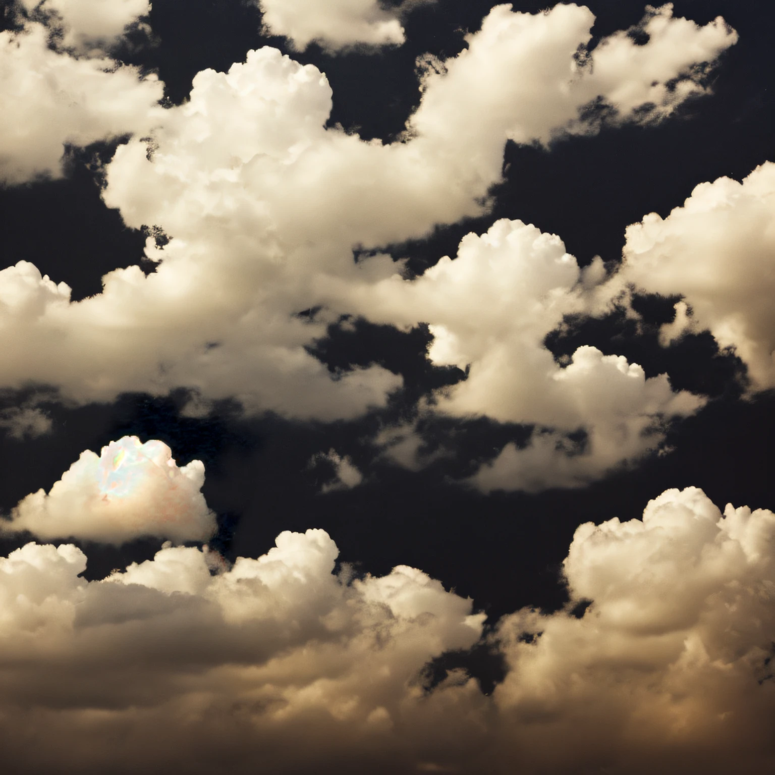 Black clouds opening the sky, Sea of dense clouds after a war