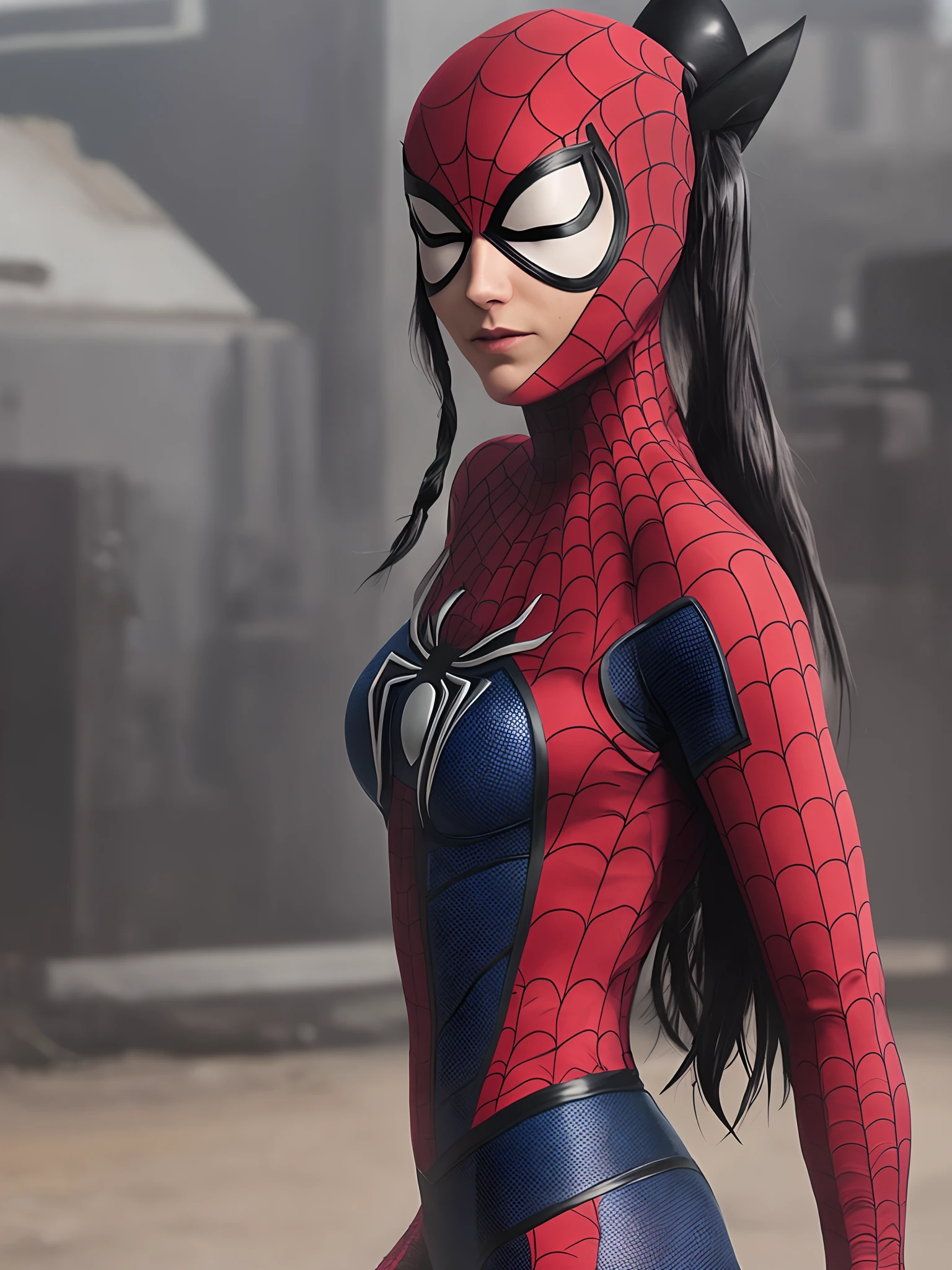 jinx from arcane in a spider-man suit