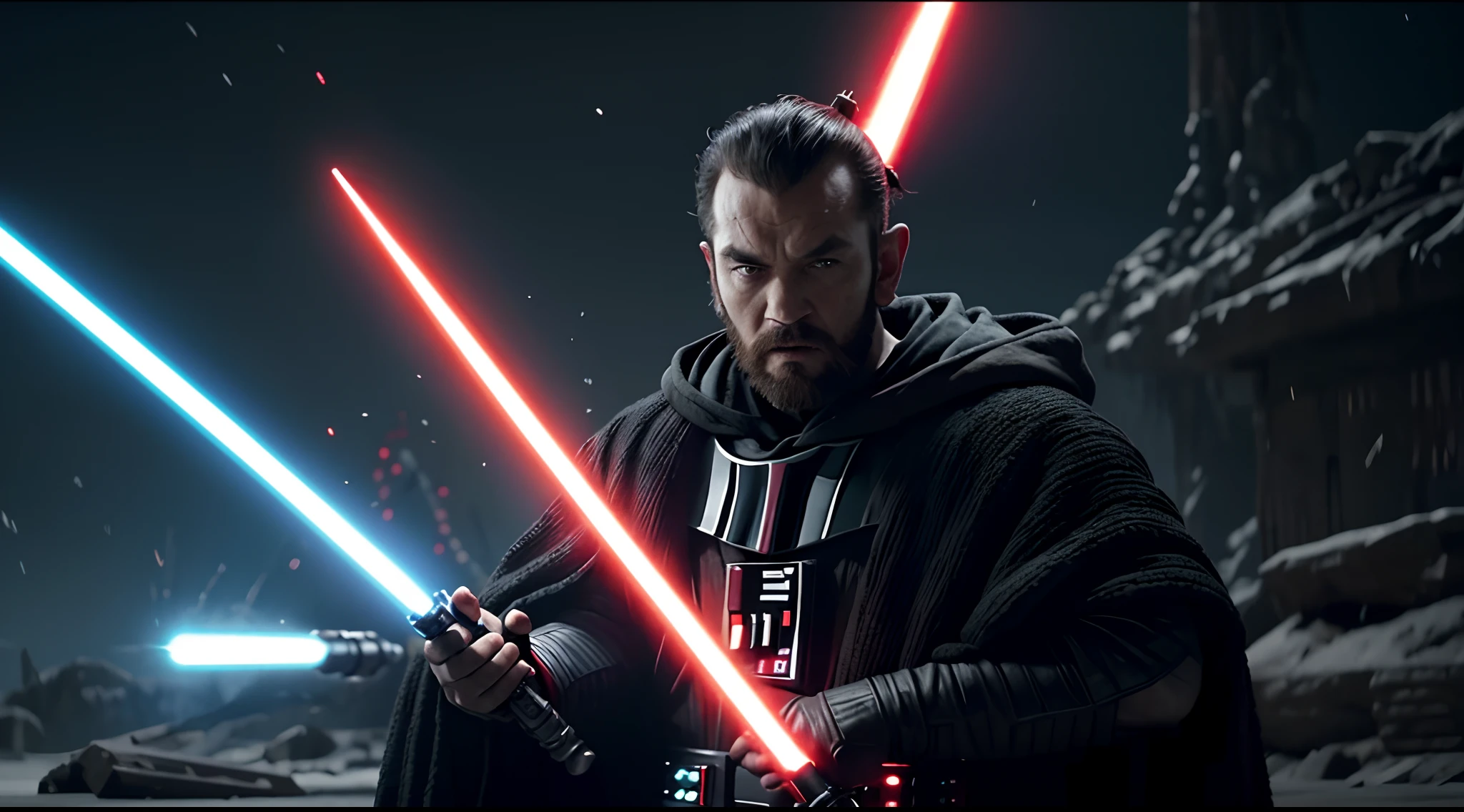 darth vader lights up the lightsabed lightsabed lightsabed lightsabed lightsabed lightsabed lightsabed lightsabed lights, darth maul, from the phantom menace, dramatic duel of the fates, without lightsaber, darth maul in gears of war, sith, movie screenshot from star wars, holding lightsaber 4 k