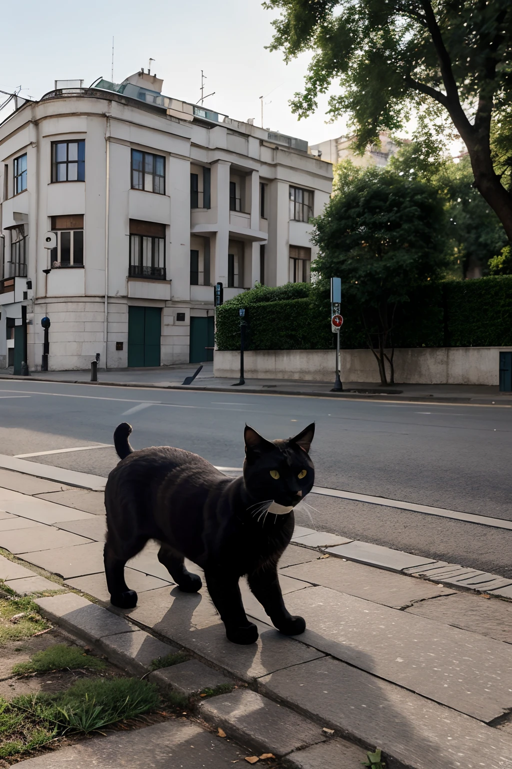 how an artistic representation of the cat near the Soviet Embassy.