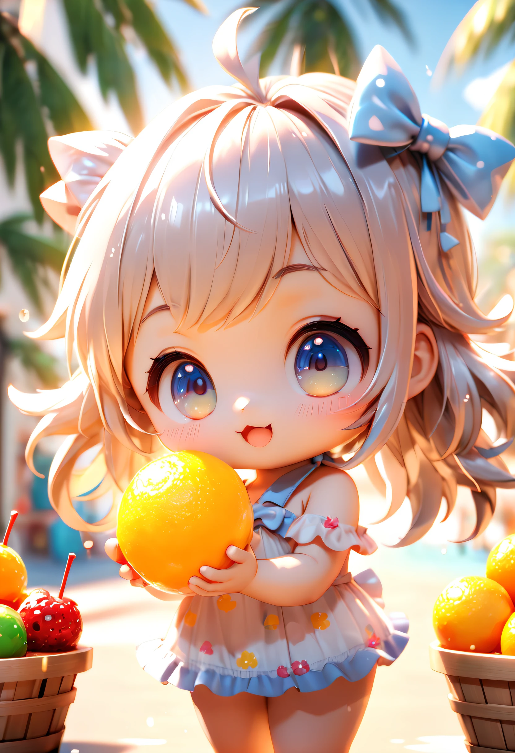Baby Loli Chibi, cubos de gelo, cereja, Special features, Estilo e modelo caixa cega com estilo de mercado popular, A luz do sol brilha, Octane rendering and blender, hiper qualidade, Sharp features, Ultra HD and 8K resolution,Cool Hand Drawn Illustration,Fofa