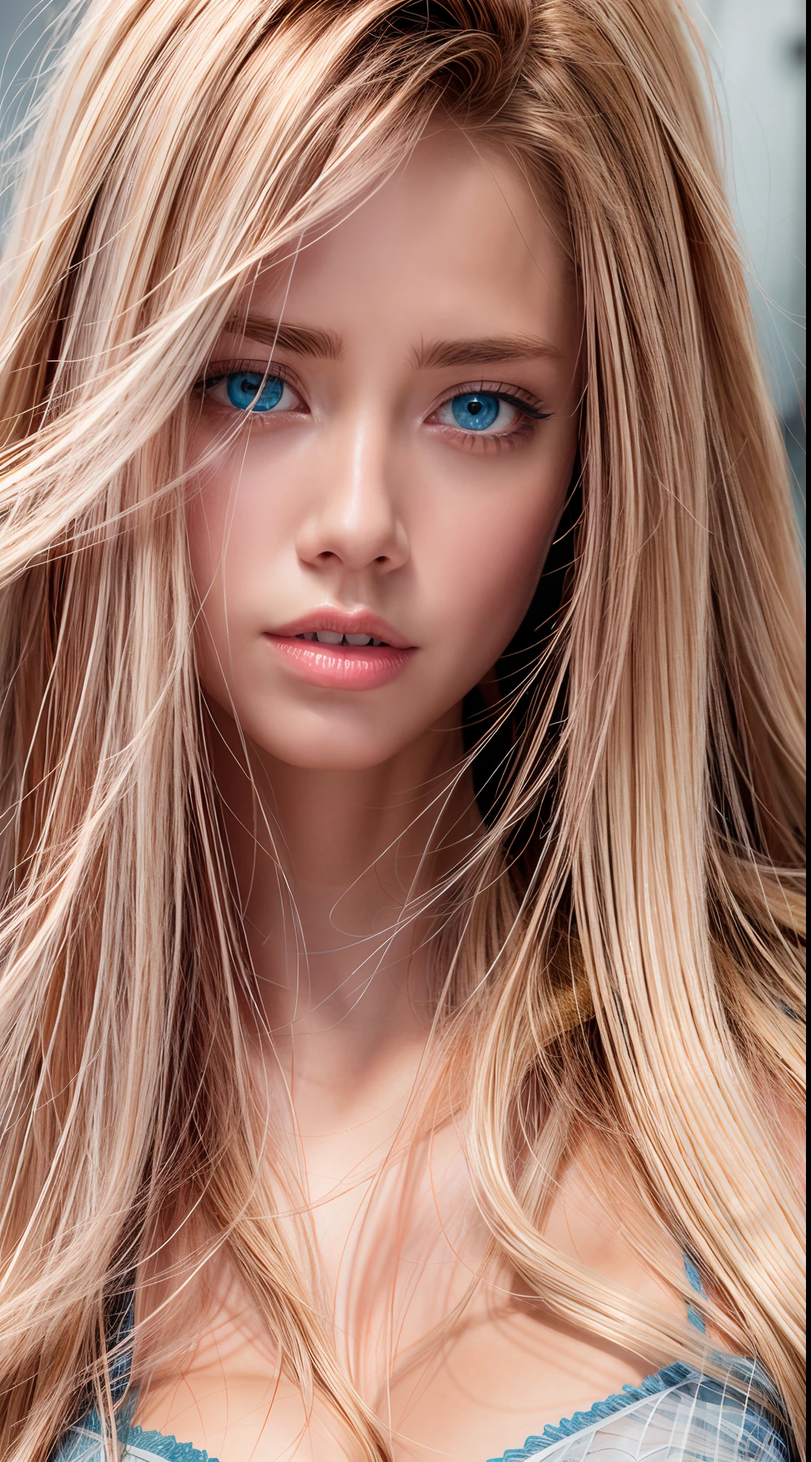 high quality, best quality, photo-realistic, raw-photo, realistic, ultra realistic 8k cg, ultra-detailed, High definition, masterpiece, 1girl, long hair, blonde hair, blue eyes, detaile face and eyes, close-up, intricate details, detailed texture, finely detailed,