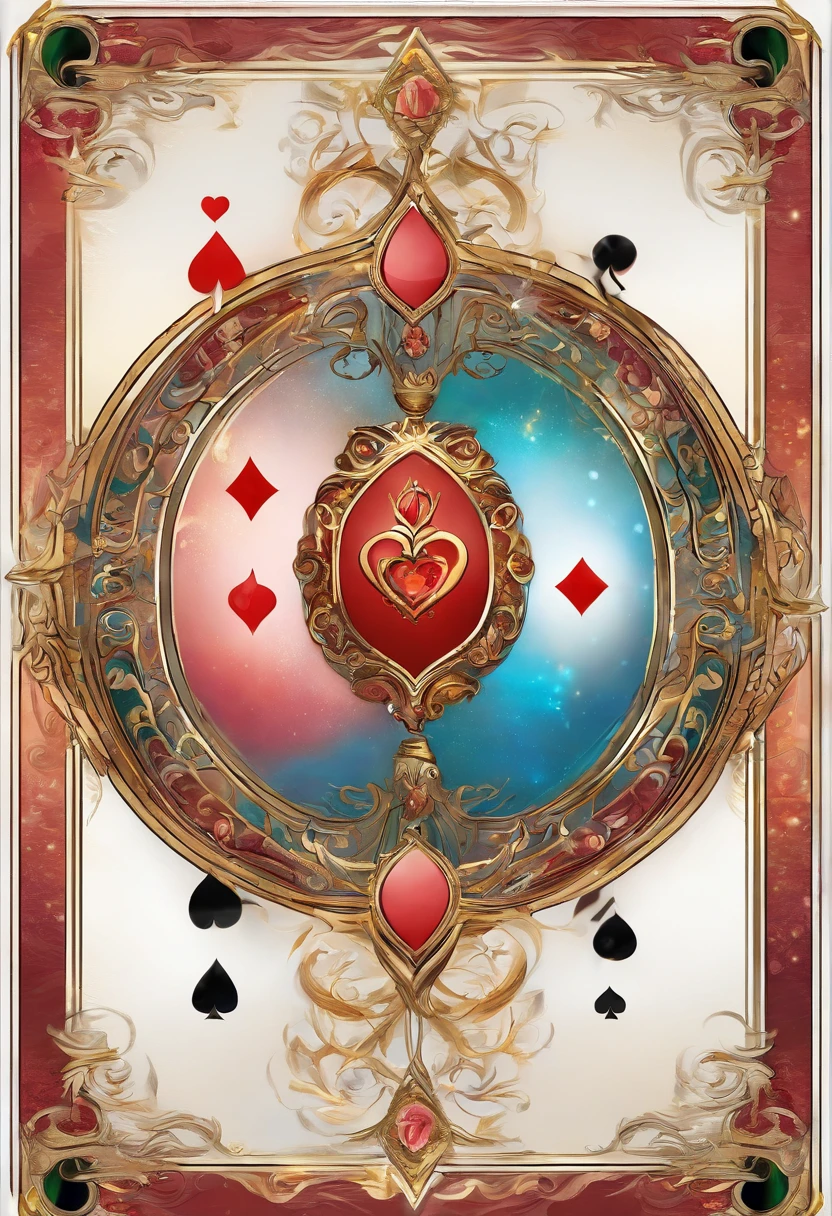 mythology, 2 of hearts playing card, white, creative boarder