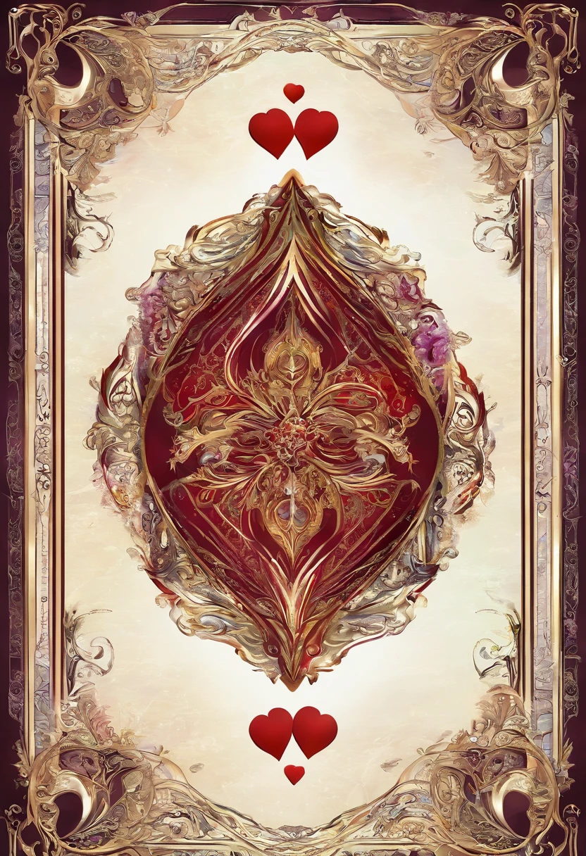 gothic, 2 of hearts playing card, white, creative boarder