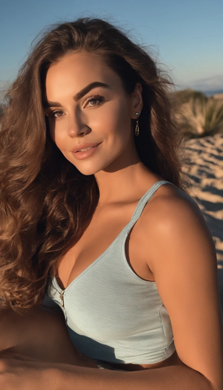 mulher arafed com regata e calcinha combinando, longos cabelos loiros, com olhos azuis, Retrato Sophie Mudd, cabelos loiros e olhos grandes, selfie de uma jovem mulher, Olhos do quarto, Violeta Myers, sem maquiagem, maquiagem natural, Looking directly at the camera, Rosto com ArtGram, maquiagem sutil, Impressionante tiro de corpo inteiro, no quarto, clivagem