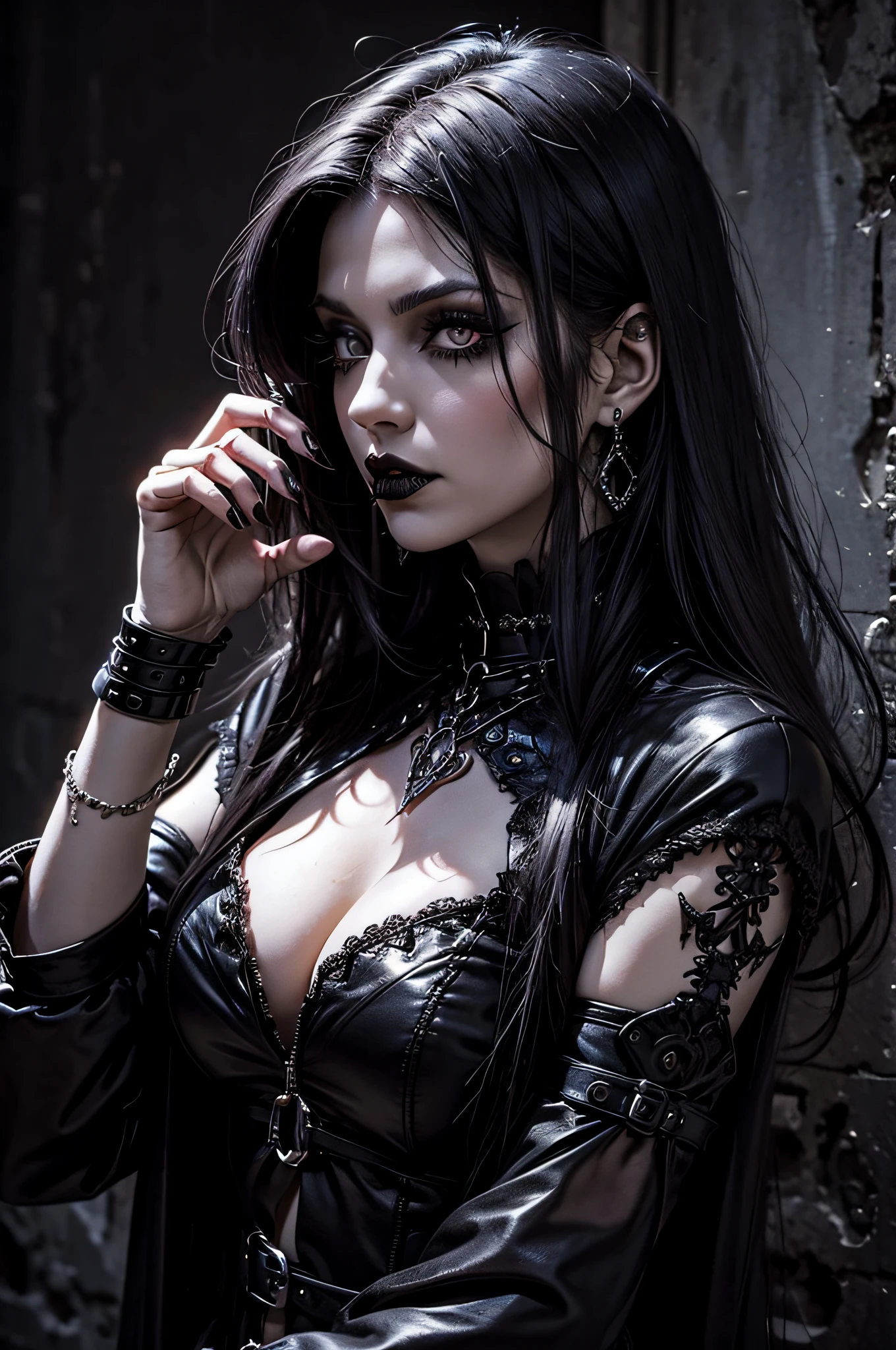 a goth vampire playing in a goth metal band from 1980s