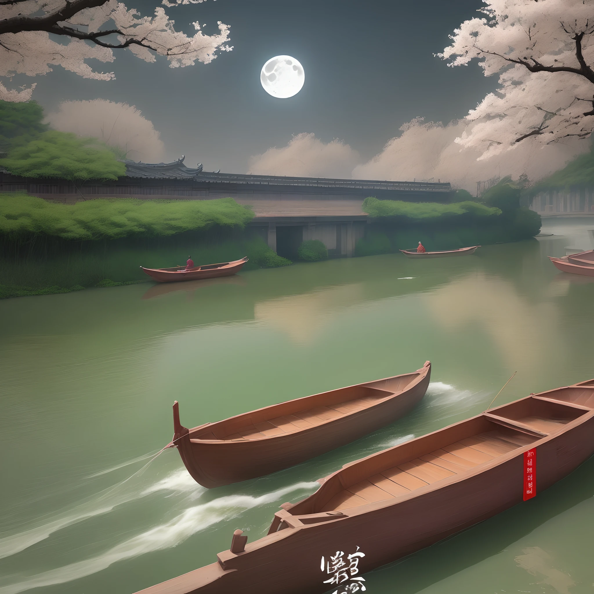 Spring River Deyue,I got fish。
Shake the flat boat and stick to the batter,
Qingxuanhua is full of beauty,
Liuxi can distinguish the moon without concealment。