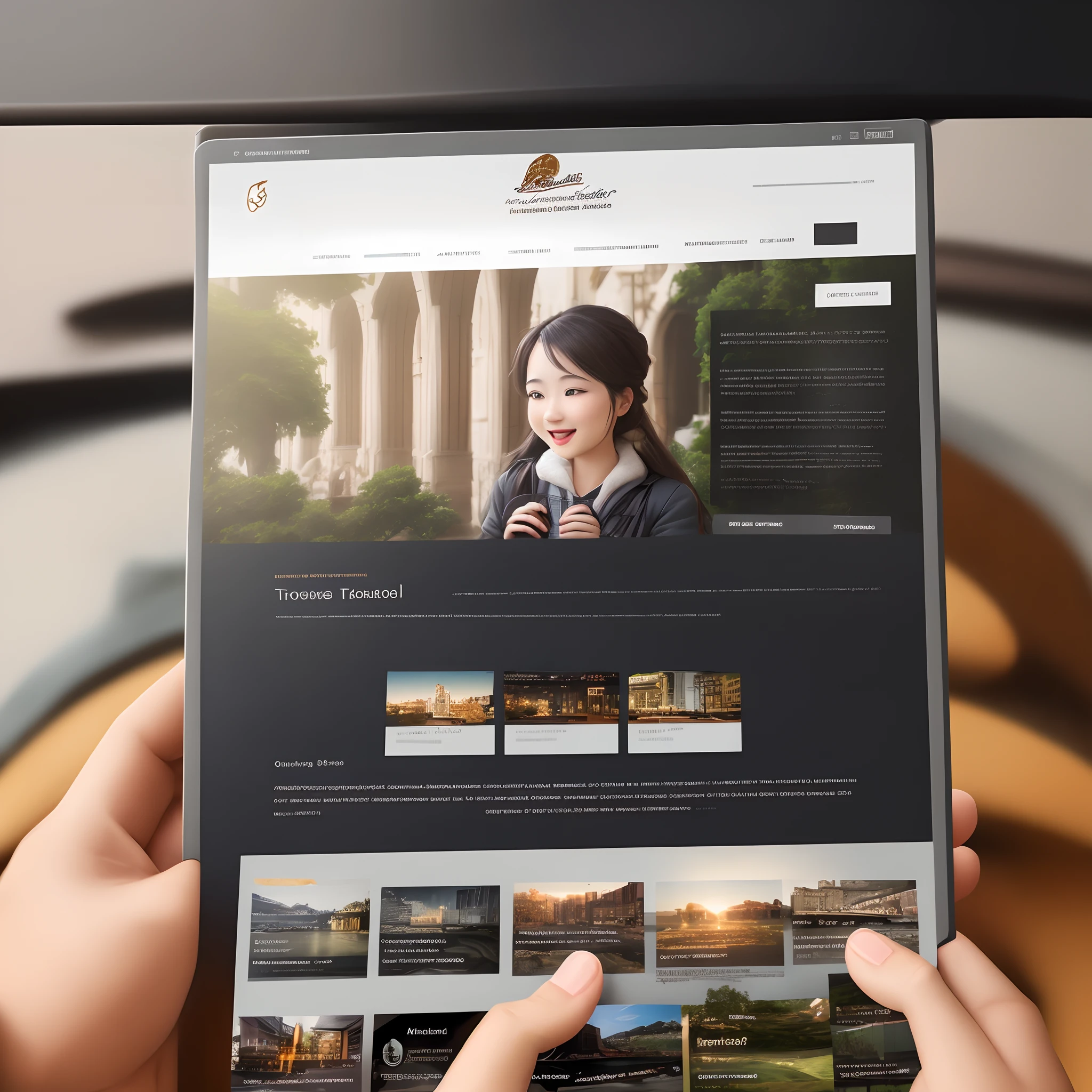 Design of a professional website of tourism or trip guide