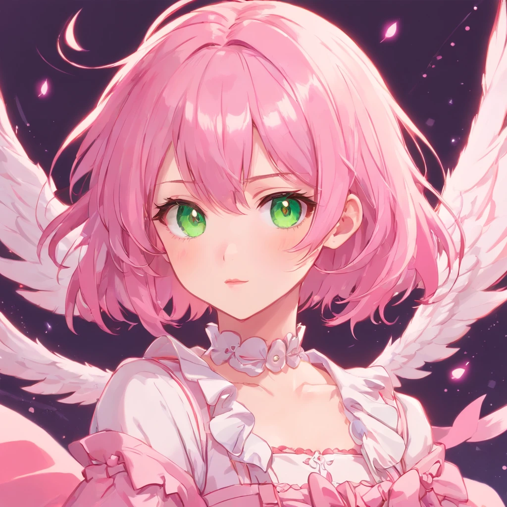 Alisa bosconovitch, melhor qualidade, contemporary, estilo plano, minimalismo, Green Eyes Flat Illustration, cabelo rosa, com flor de cravos no cabelo, cabelo curto, cabelos multicoloridos, Camisa Preta, mechanical wings, Loli em vestido, Head Portrait Close-U, peito pontudo, decote, super decote, middlebreasts, Tekken，cabelo rosa pastel, 1girl, em quimono, hand-painted，Desenho de linha sem cor, colorida do yandere pastel, Tekken, Super cute pink hair girl with gothic makeup on the side, com roupa de empregada，figura esbelta，robusto，He sat on the floor，Vestido com roupas de empregada rosa e branco，cabelos muito curtos，com orelhas de gato，quadratic element，, kawaii cor-de-rosa na roupa da era de 1910, Alisa Bosconovich pink lips, no estilo da paleta de cores suave aurorapunk, an anime illustration of his face, gifs animados, hand drawn animation, charming sketches, suave e brilhante, romantismo nebuloso, Estilo Superflat, fundo branco - ar 1:1 - niji 5 - estilo expressivo --s 50 ,Pink kawaii girl in the era of 1920s clothesPink eagles, vestindo uma camisa branca brilhante, no estilo da paleta de cores suave aurorapunk, an anime illustration of his face, gifs animados, hand drawn animation, charming sketches, suave e brilhante, romantismo nebuloso, Estilo Superflat, fundo branco - ar 1:1 - niji 5 - estilo expressivo --s 50, Absurdo, Altas, ultra detalhados, (1girl:1.3), quebrar , Crie uma imagem com uma bela caligrafia, com letras expressivas, floreios elegantes e um senso de habilidade e habilidade, Dragon Menor，garota，Hands on arms