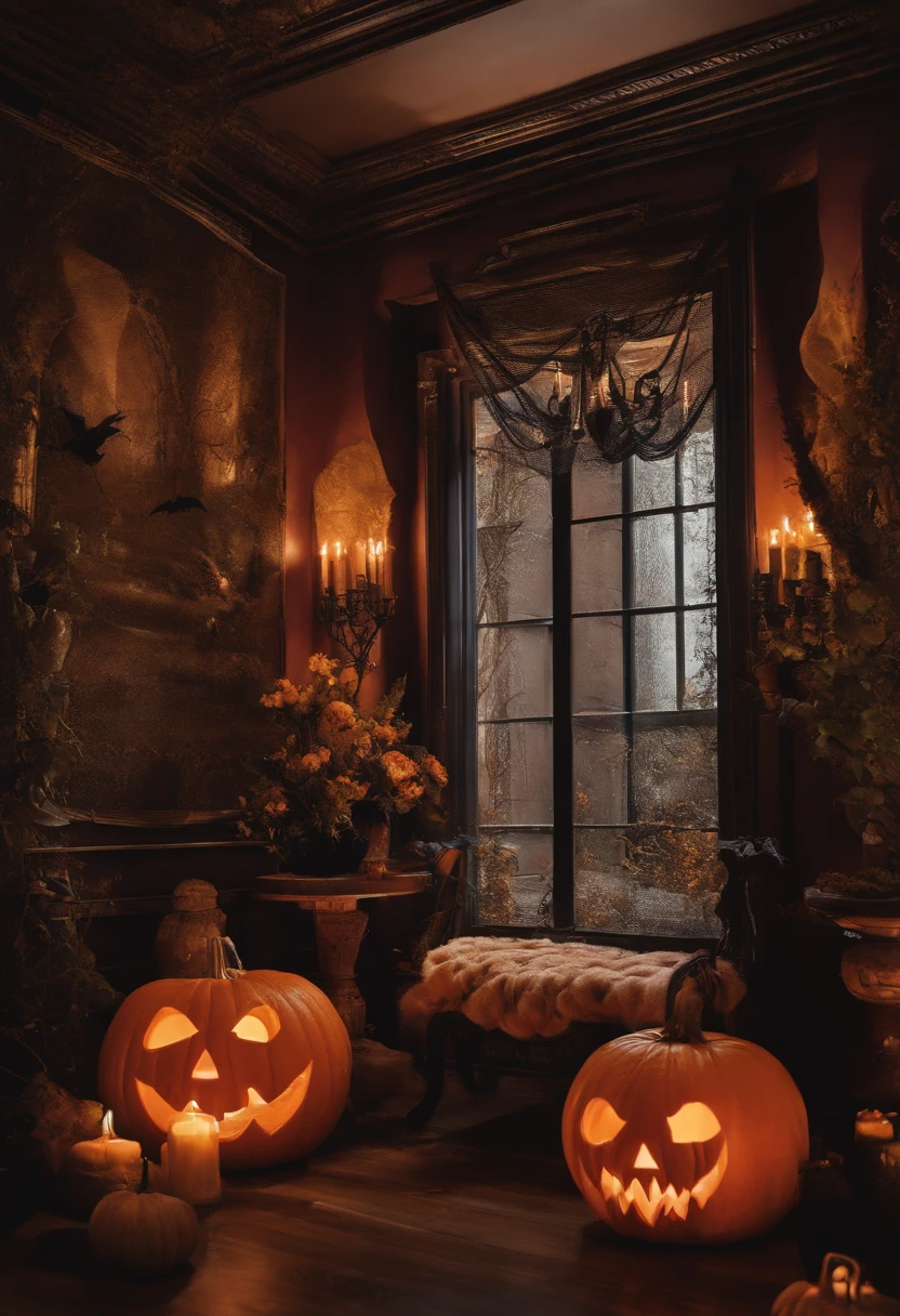 cores do halloween no design de interiores