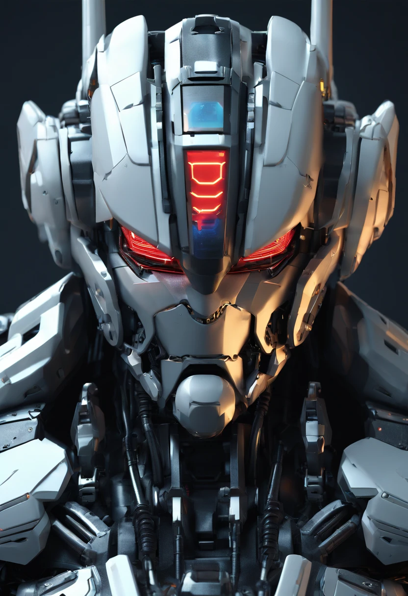 Gundam Mecha , science fiction, Front view, senso de tecnologia, c4d, Renderizador OC, Motor irreal, High detail, desenho industrial, HD 8K, studiolight, retro