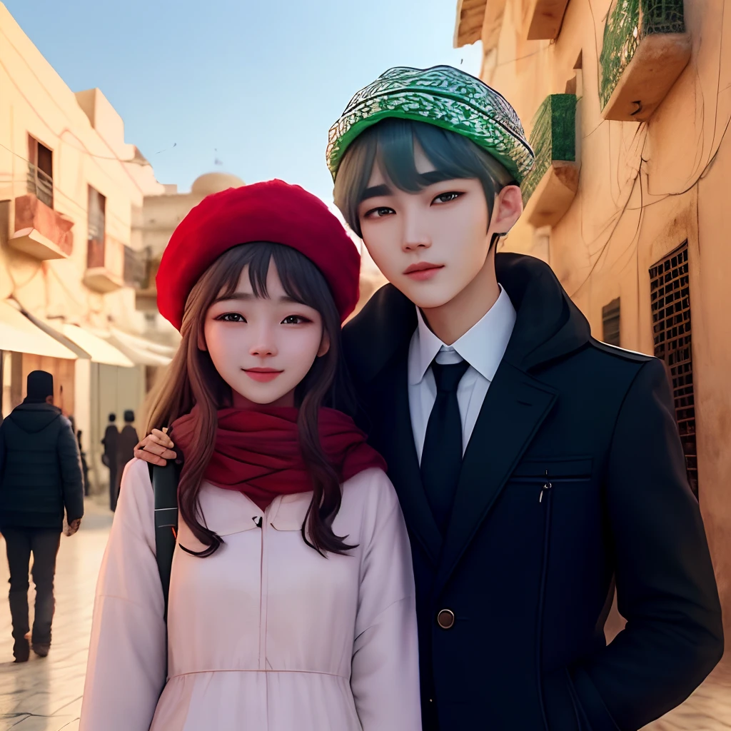 Kim taehyung in Algeria with girl Algerian