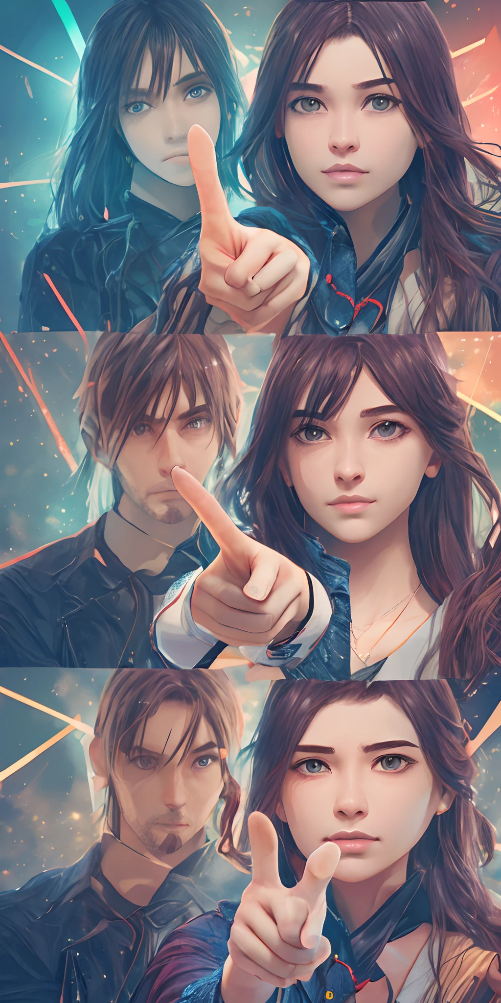 Create an image of a hand pointing a finger at the screen, as if pointing at me, UHD realistic --auto --s2