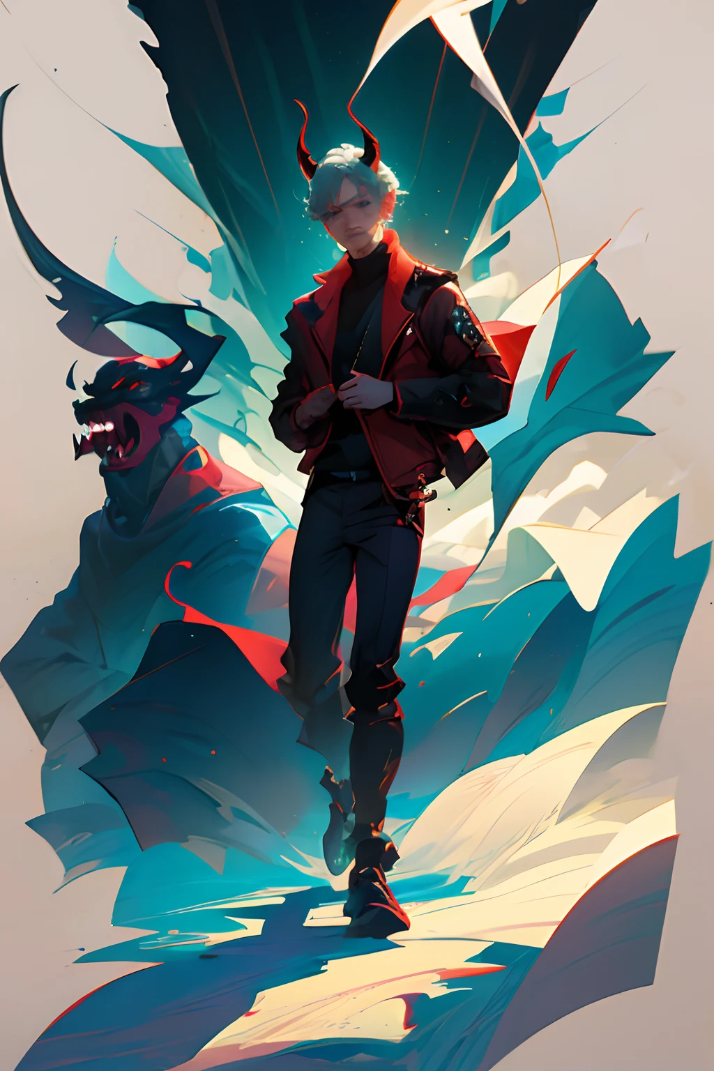masterpiece, best quality, boy, devil, ,