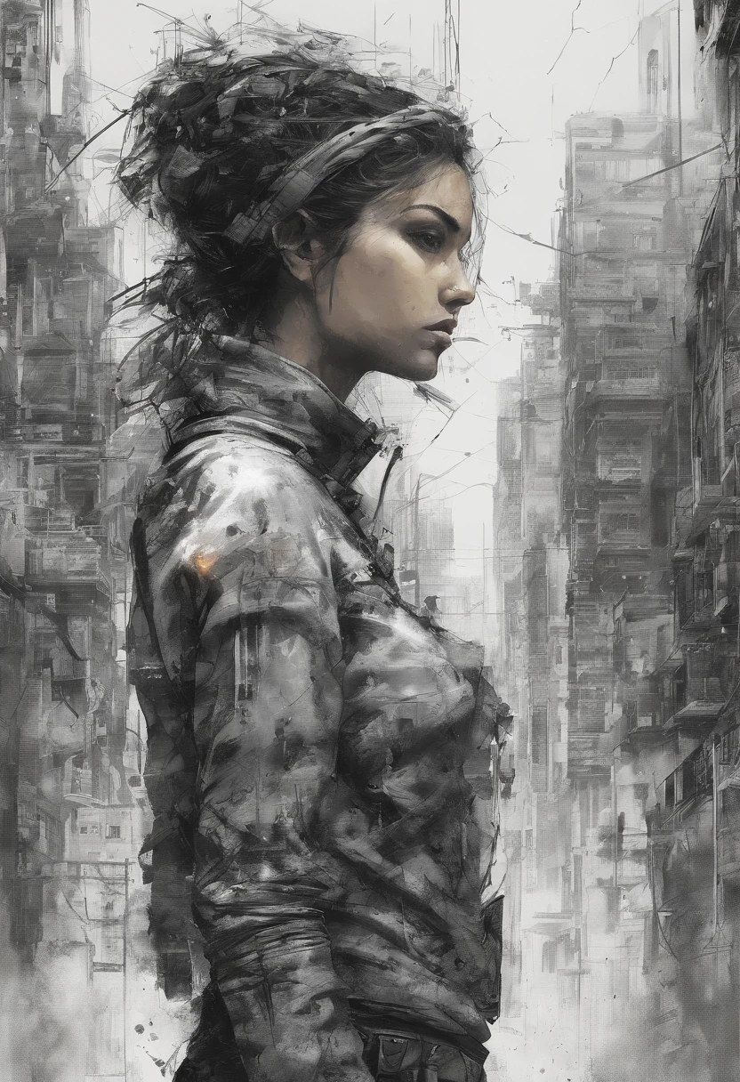 Perfect centralization, coelho (franco)de Donnie, Standing position, beleza abstrata, Centrado, looking at the camera, Facing the camera, nearing perfection, Dynamic, altamente detalhado, liso, foco nítido, 8k, high-definition resolution, illustration, arte de Carne Griffiths e Wadim Kashin, fundo branco