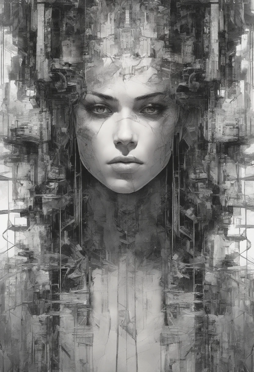 Perfect centralization, rabbits (Franco)De Downey, Standing position, abstract beauty, centre, Looking at the camera, Facing the camera, nearing perfection, Dynamic, highly  detailed, Liso, foco nítido, 8K, high definition resolution, illustration, art by Carne Griffiths and Wadim Kashin, white backgrounid