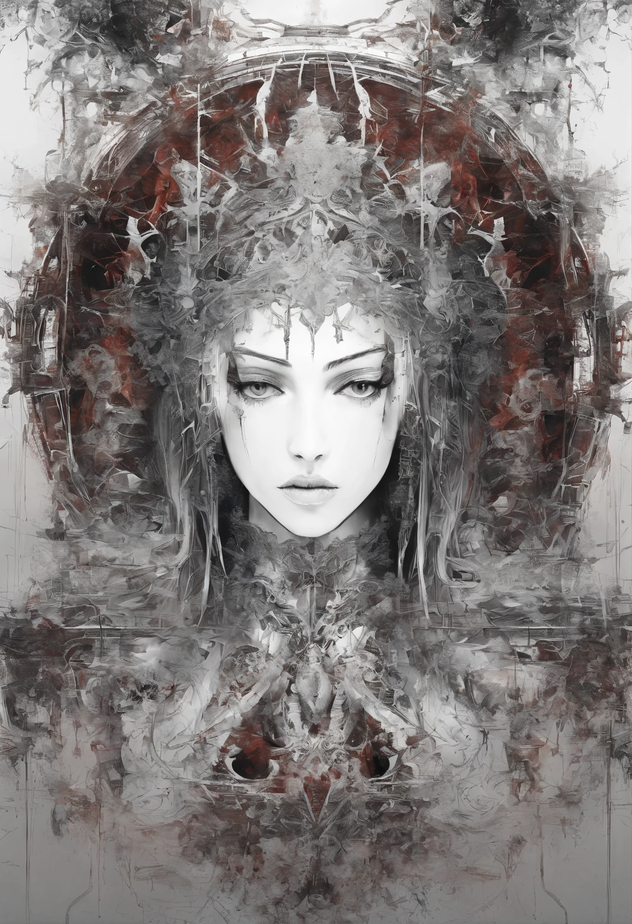 Perfect centralization, coelho (franco)de Donnie, Standing position, beleza abstrata, Centrado, looking at the camera, Facing the camera, nearing perfection, Dynamic, altamente detalhado, liso, foco nítido, 8k, high-definition resolution, illustration, arte de Carne Griffiths e Wadim Kashin, fundo branco