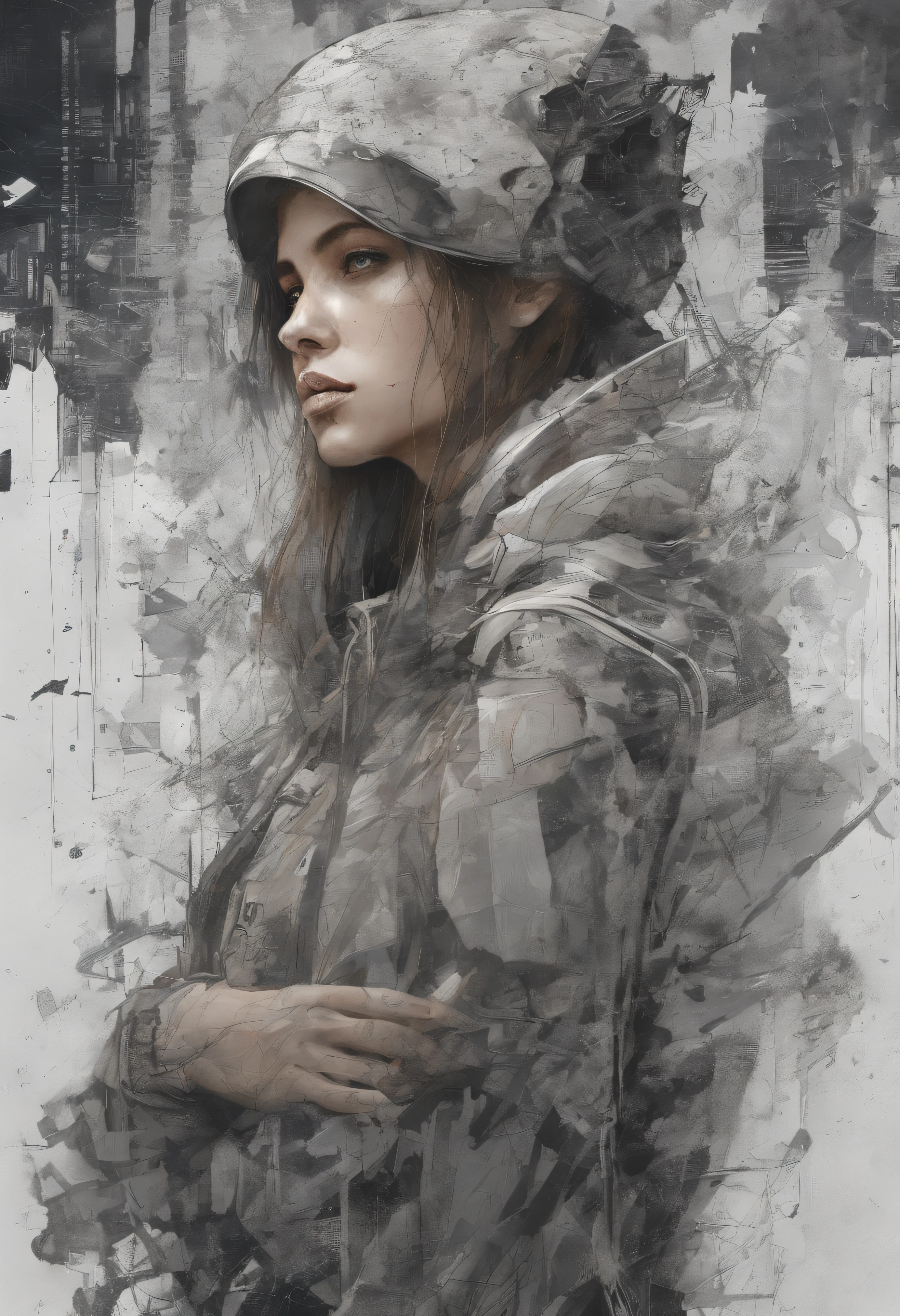 Perfect centralization, coelho (franco)de Donnie, Standing position, beleza abstrata, Centrado, looking at the camera, Facing the camera, nearing perfection, Dynamic, altamente detalhado, liso, foco nítido, 8k, high-definition resolution, illustration, arte de Carne Griffiths e Wadim Kashin, fundo branco