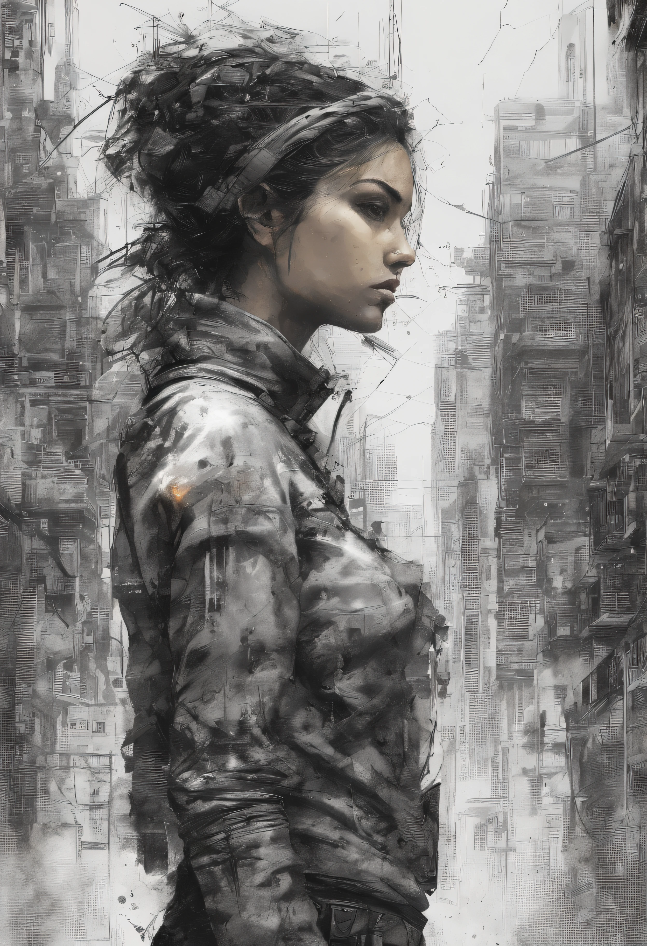 Perfect centralization, coelho (franco)de Donnie, Standing position, beleza abstrata, Centrado, looking at the camera, Facing the camera, nearing perfection, Dynamic, altamente detalhado, liso, foco nítido, 8k, high-definition resolution, illustration, arte de Carne Griffiths e Wadim Kashin, fundo branco