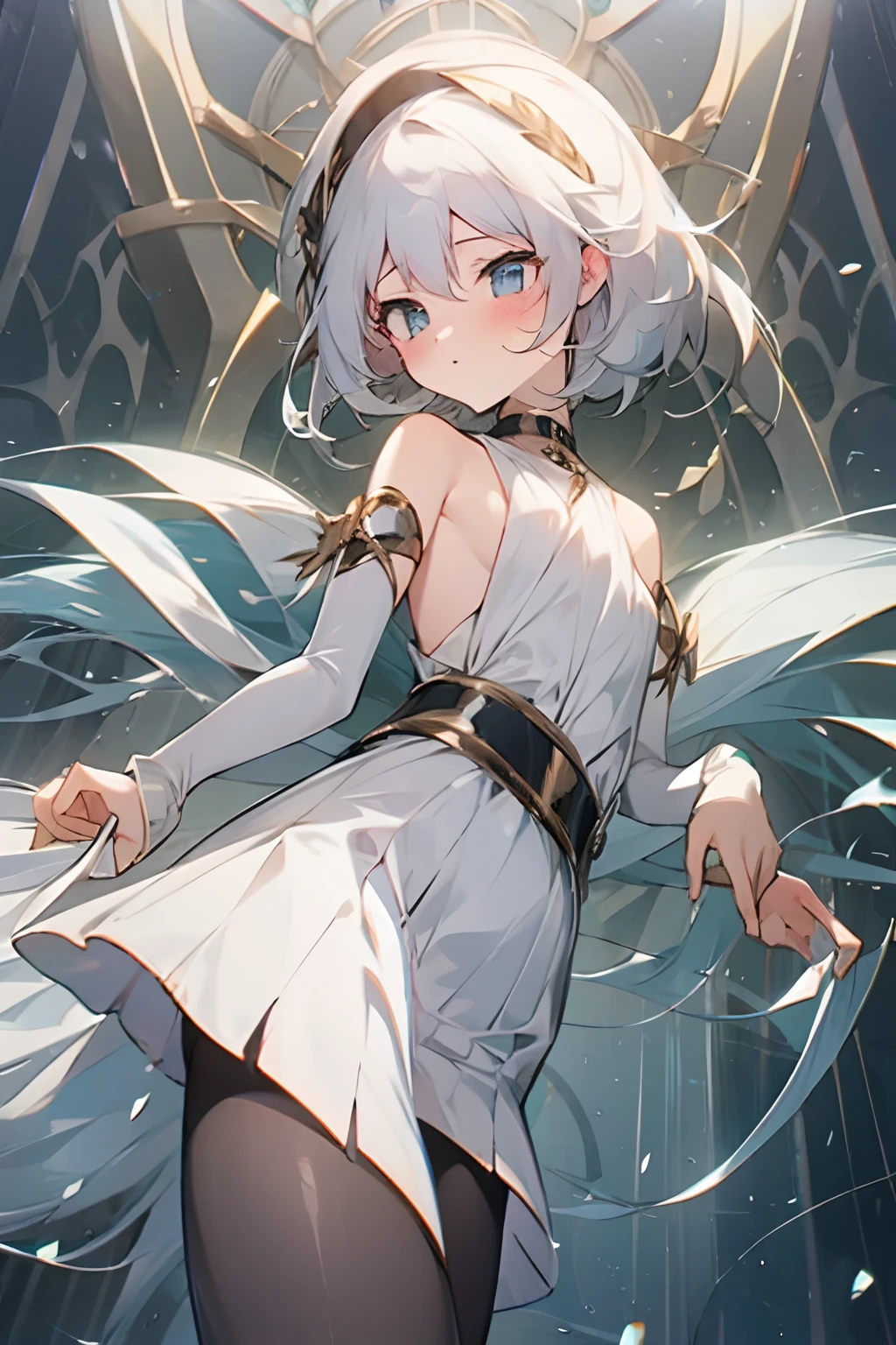 a beauty girl tights sexuell childish white hair