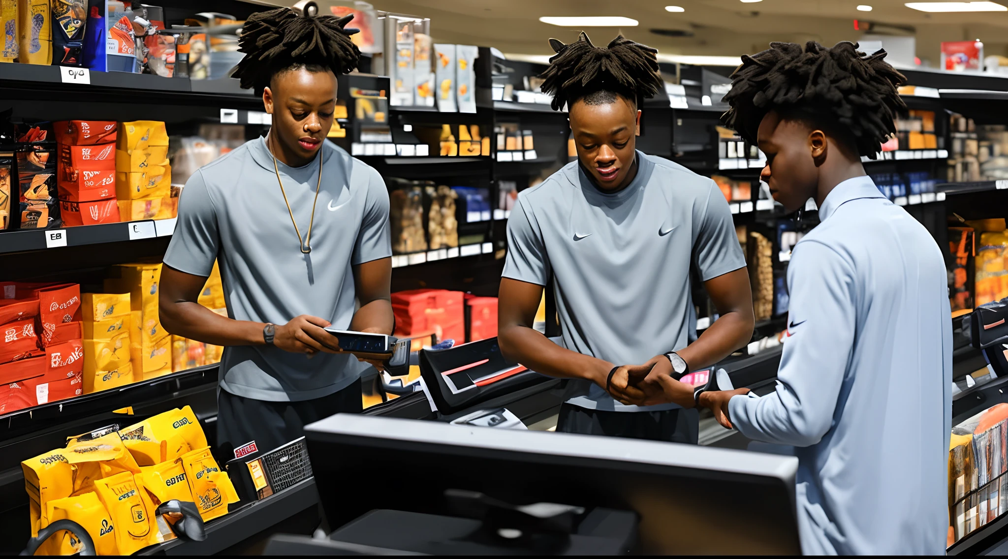 Darius Garland working as a cashier