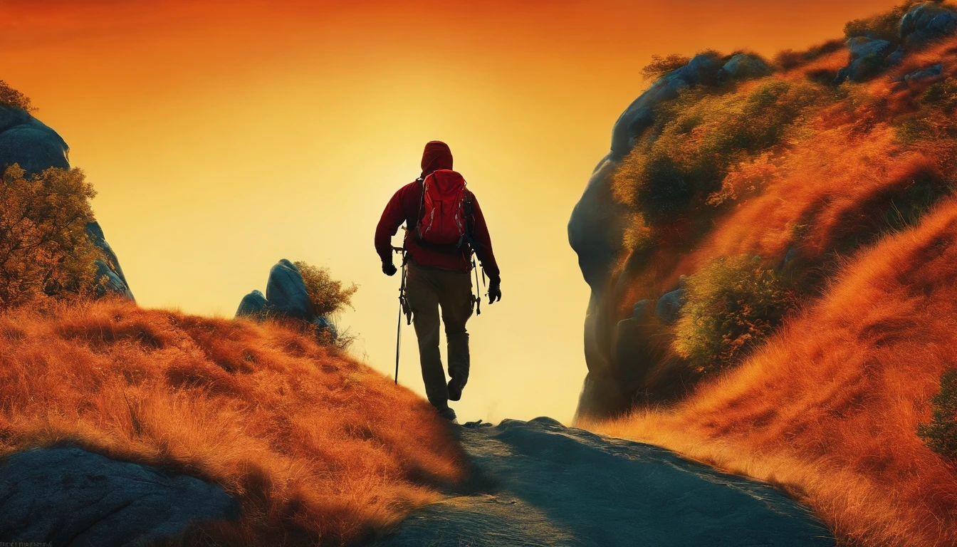 Uma imagem de uma pessoa escalando uma montanha, symbolizing overcoming challenges to achieve motivation