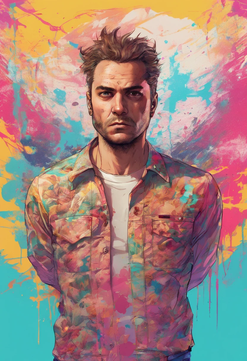 Perfect centralization, coelho (franco)de Donnie, Standing position, beleza abstrata, Centrado, looking at the camera, Facing the camera, nearing perfection, Dynamic, altamente detalhado, liso, foco nítido, 8k, high-definition resolution, illustration, arte de Carne Griffiths e Wadim Kashin, fundo branco
