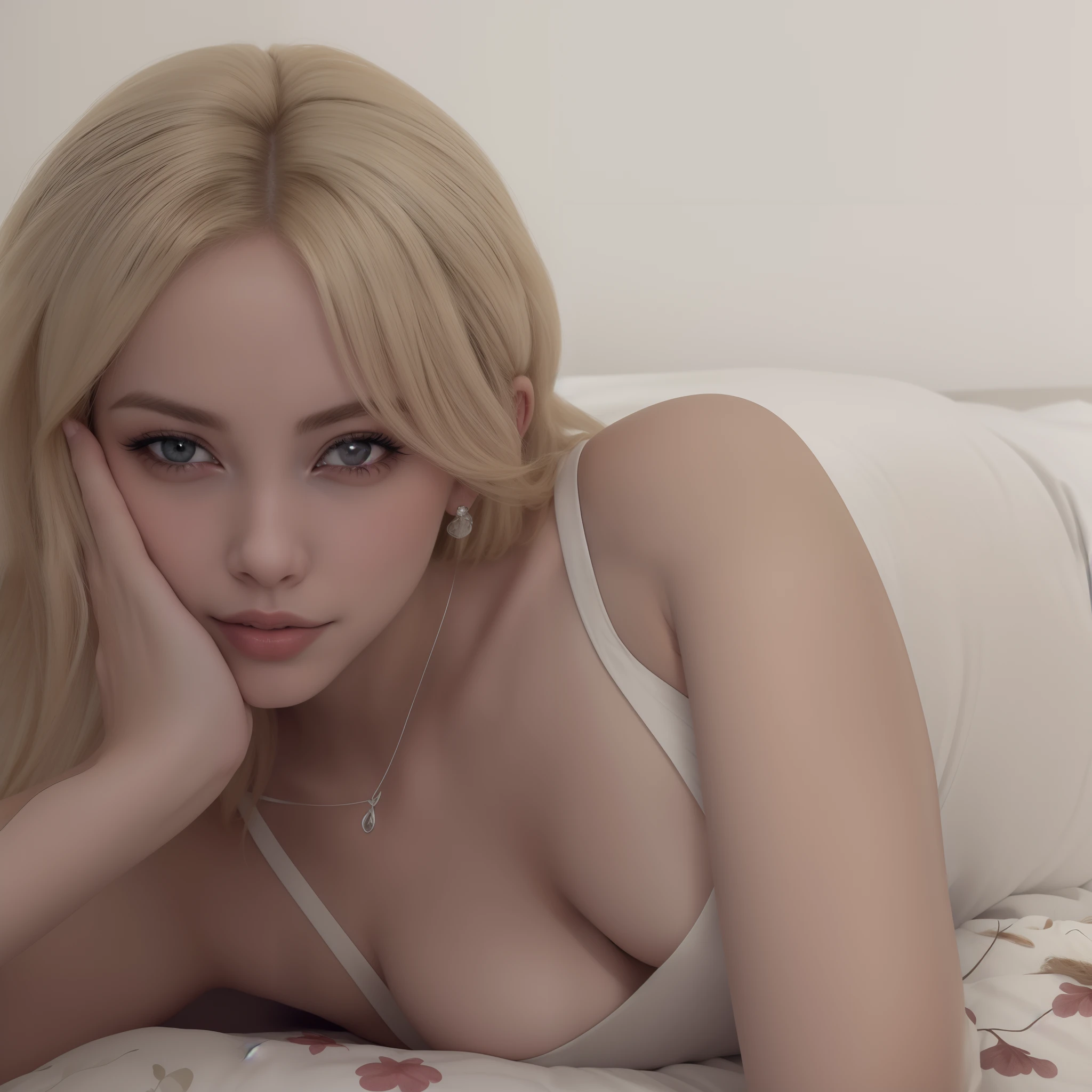 Blonde woman lying on a bed with a white sheet and a white wall, Deusa loira, menina loira bonita, blonde girl, uma loira linda, louro, sexy look at the camera, olhar sedutoramente na frente, angelawhite, pose muito sedutora, namorada russa, Fotografado na webcam, 2263539546], mulher loira