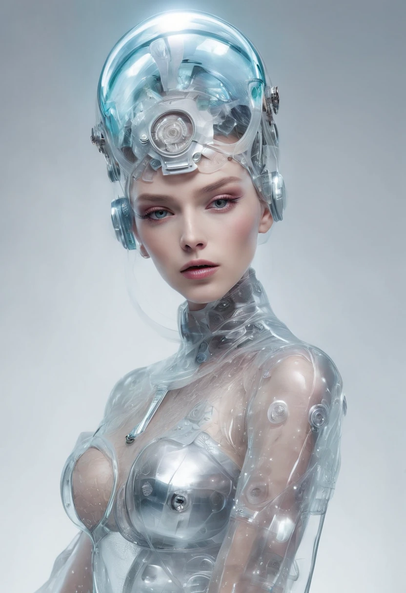 Translucent robot queen of the sea, Cybernetic fashion, Bolhas, Veias, Fritz
longo 2057, HD Fotorrealista, Estilo RAW, light angle view, corpo inteiro ,
retrolight --v 5.2 --ar 4:5