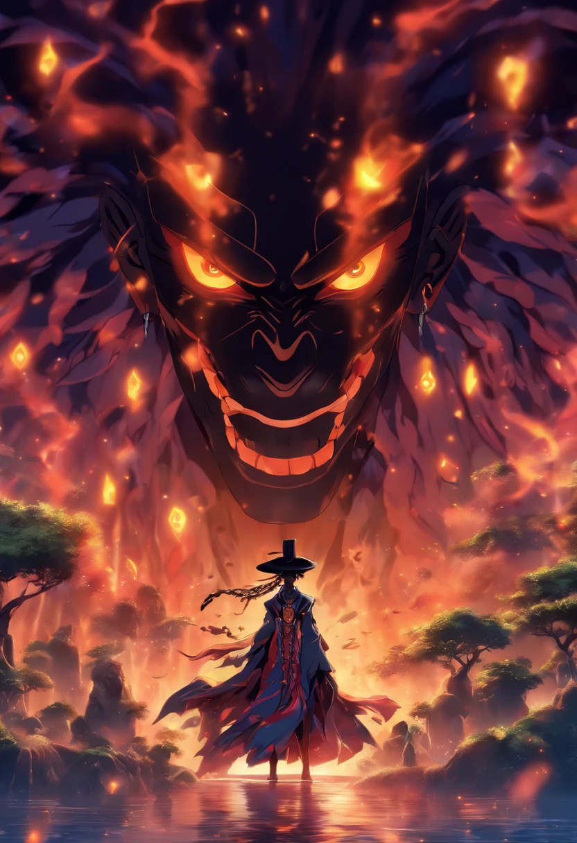 (((Rapariga))) best quality, ultra-high resolution, CG detalhado 4K, piece of master,Papa Legba,garota,brazi,Ritual de vodu,Roupas africanas, Mitologia vodu, ((em transe)), Imagem africana, aesthetic , centrado na tela, corpo inteiro