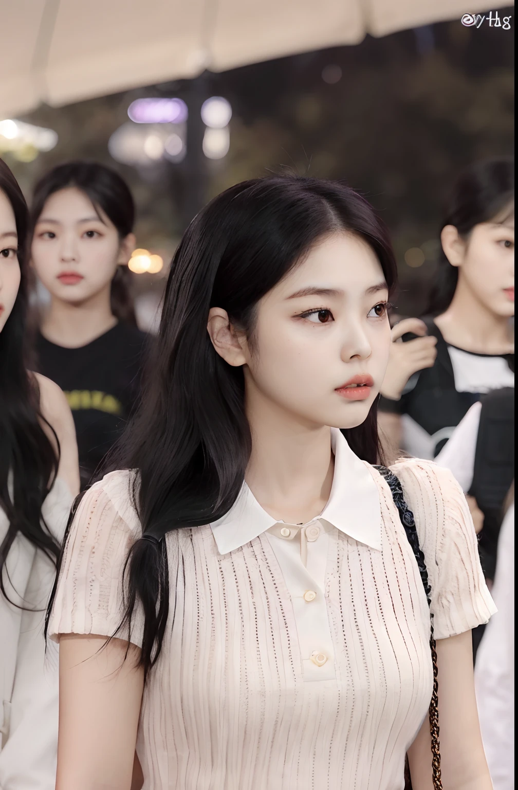 Mujer araffe con cabello largo y negro caminando en una multitud de personas, Blackpink Jennie, de Blackpink, Parque Roseanne de Blackpink, Chica coreana, Heonhwa Choe, Jisoo de Blackpink, Artista coreano, Jaeyeon Nam, Gongbi, Lee Ji-eun, Lee Ji - Eun, Jisoo de Blackpink, Hermosa mujer surcoreana, Taejune Kim