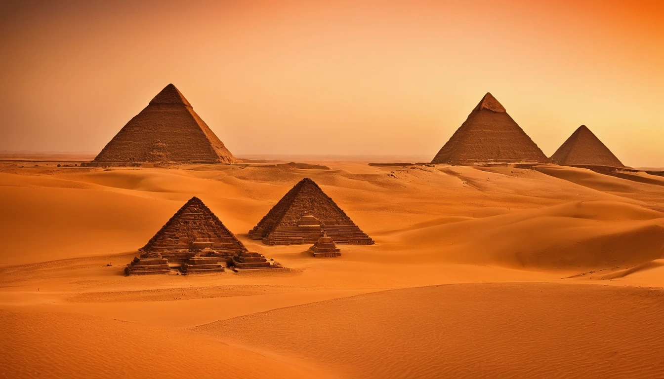 the iconic pyramids of Egypt and some Sudanese pyramids, Egito" next to the Egyptian pyramids and "Sudan" Next to the Sudanese pyramids