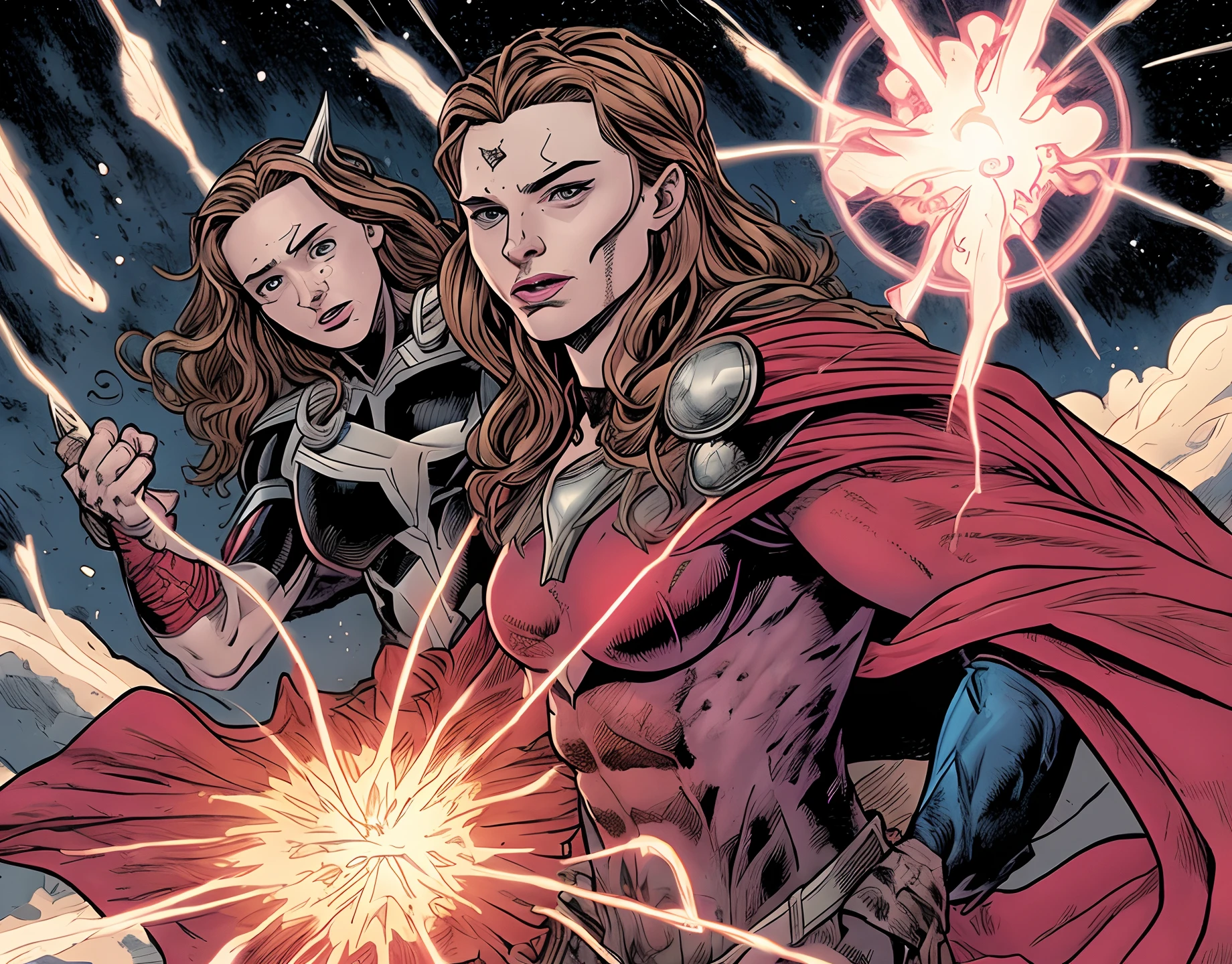 Scarlet Witch sending Thor to a different universe