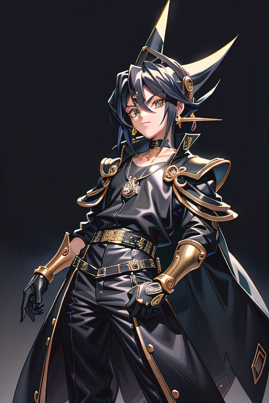Fotografia de Moda: At the intersection of fashion and cyborg aesthetics,"Menino Yugi"((yugi YU-GI-OH)) in a digital realm dominated by binary code. ""olhos perfeitos"", Como uma musa minimalista op-art,("Black dragon around you") It epitomizes beauty innovation, com sua impressionante paleta FULL HD 32k de preto, ouro, e tons brancos.