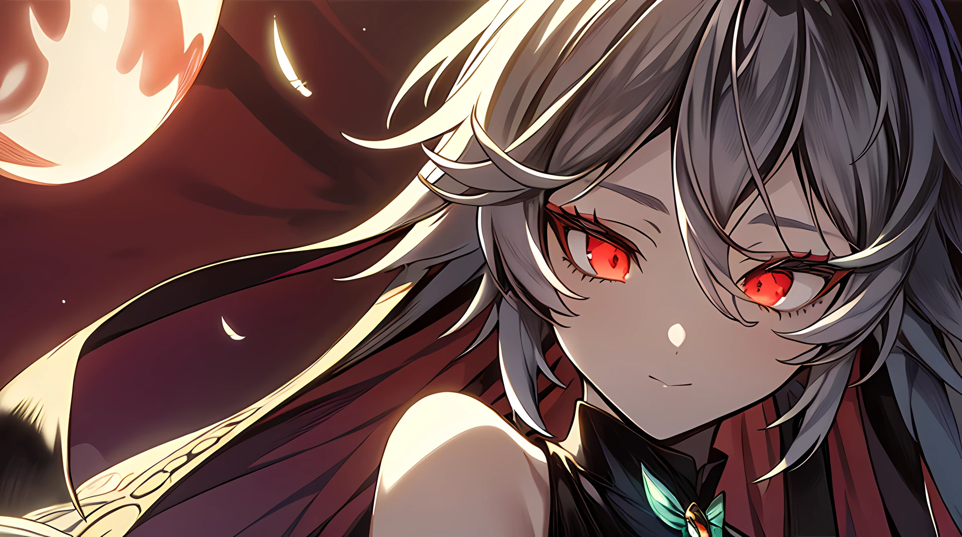 (best quality,4k,8k,highres,masterpiece:1.2),ultra-detailed,(realistic,photorealistic,photo-realistic:1.37),portraits,horror,anime,psychological horror,emotionally intense,foreboding,dark atmosphere,fantasy,fairy tales,enchanted,nightmare,ominous,haunting,moonlit,dim lighting,black and white color palette,contrast,hazy, dramatic shadows, ethereal, magic, mysterious, surreal, vibrant colors,contrast,impressionistic style, rich textures, detailed background, intricate details, flowing hair,glowing eyes, captivated gaze,sorceress,witch,lonely figure,beautiful,long black dress,flowing gown,glowing red eyes,intense stare, poised, facing the viewer, surrounded by an enchanted forest,moonlight shining through the trees,feathers floating in the air, silhouettes of birds, the sound of fluttering wings, the air filled with anticipation, a sense of mystique and wonder, a world where reality and fantasy merge, the line between dreams and nightmares blur, the viewer is drawn into this captivating realm, questioning what is real and what is imagined.