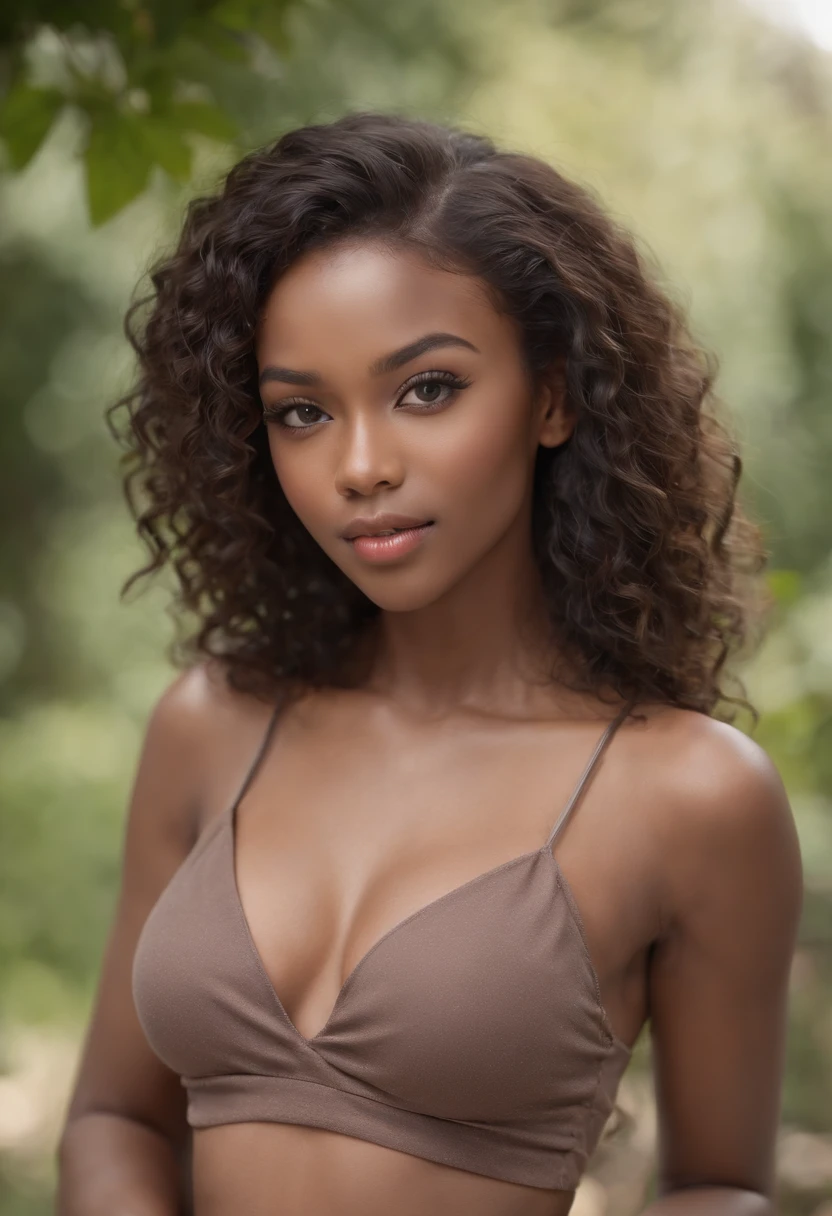 ((African dark skin, Very deep ebony skin)), ((Her beauty is undeniable)), ((Excited cute face)), ((Ultra-detailed perfect eyes,)), ((Cute pose)), ((Tongue out)), ((Seductive )), Sexy, (( Skinny mesh shirt, sexy shorts)), ((African long curly hairs)), (( ebony skin)), ((standing, Front view)), ((Caress your legs in a sexy pose)), ((Outdoors,)), Sharp focus CGI, Photorealistic, High detail, Realistic, Masterpiece, Best quality, hdr, High quality, k hd, Extremely detailed, 8K wallpaper, Intricate details, 8K  UHD, Full-HD, (Realistic photo:1.2), Contrast, glaring lights, Natural lighting, hard light, back lit lighting, erotic, award winner picture,