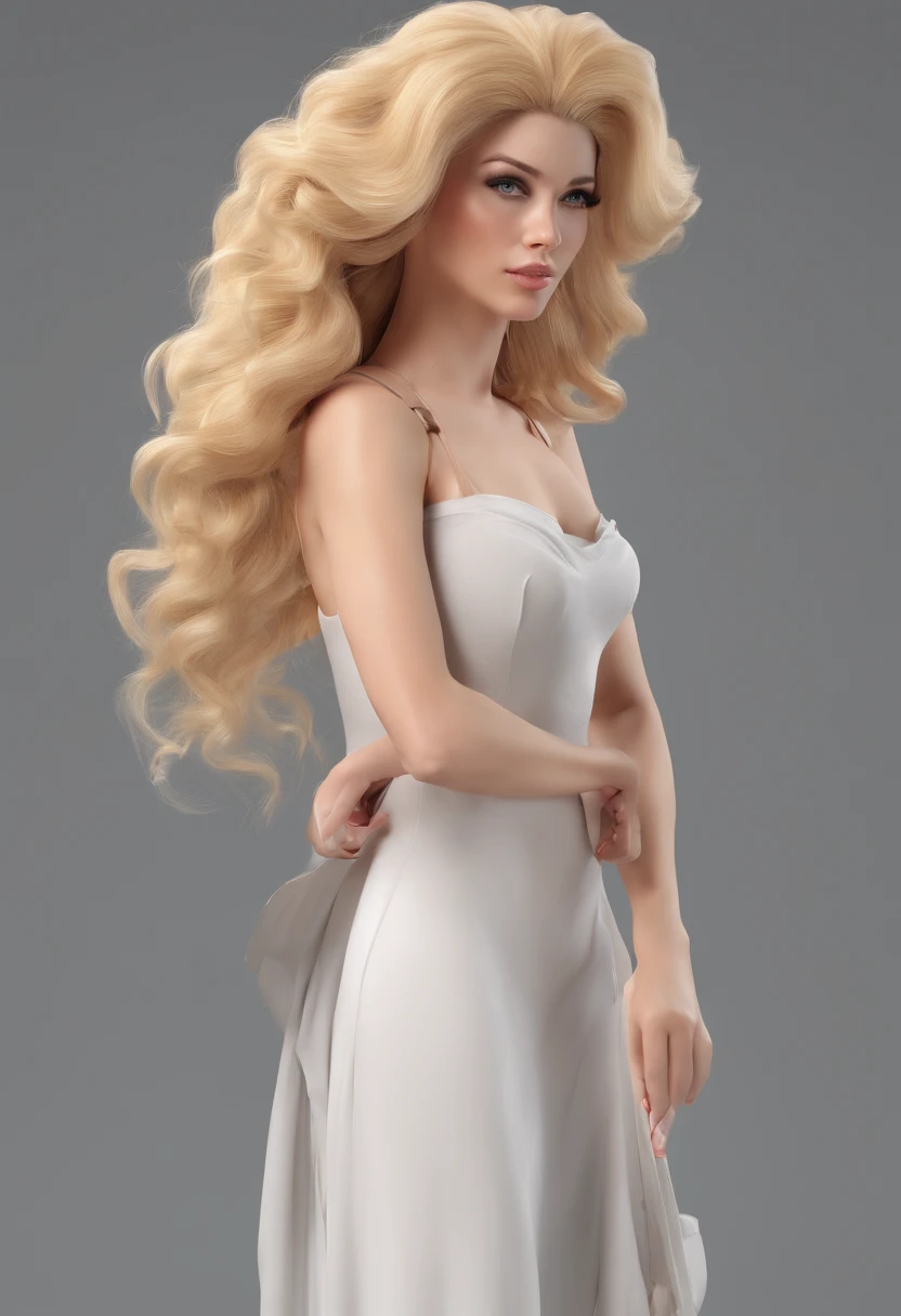A woman with big and beautiful blonde hair sucks her f*******